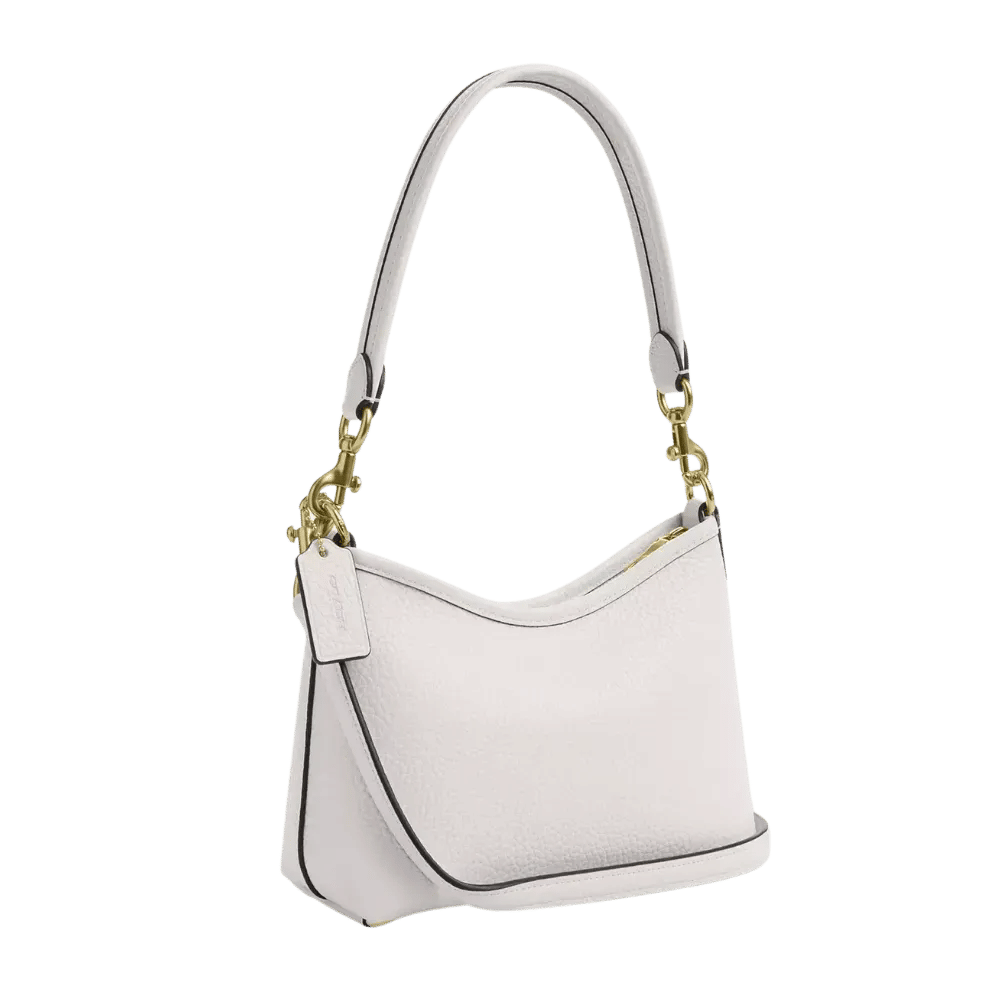 Coach Laurel Small Shoulder Bag Pebbled Leather Chalk