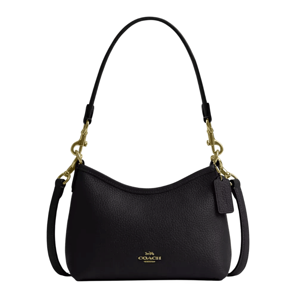 Coach Laurel Small Shoulder Bag Pebbled Leather Black