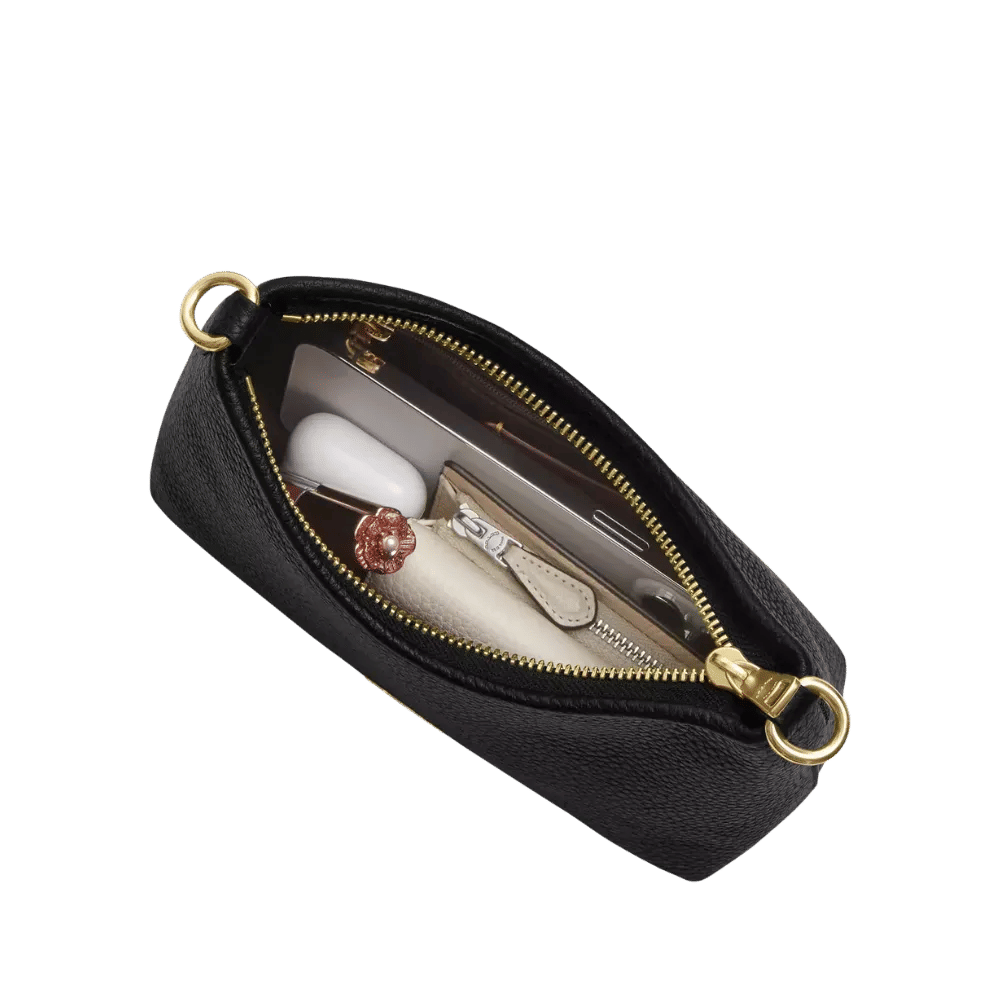 Coach Laurel Small Shoulder Bag Pebbled Leather Black
