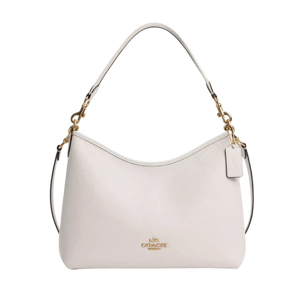 Coach Laurel Shoulder Bag Pebbled Leather Chalk