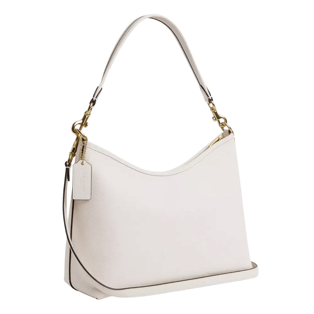 Coach Laurel Shoulder Bag Pebbled Leather Chalk