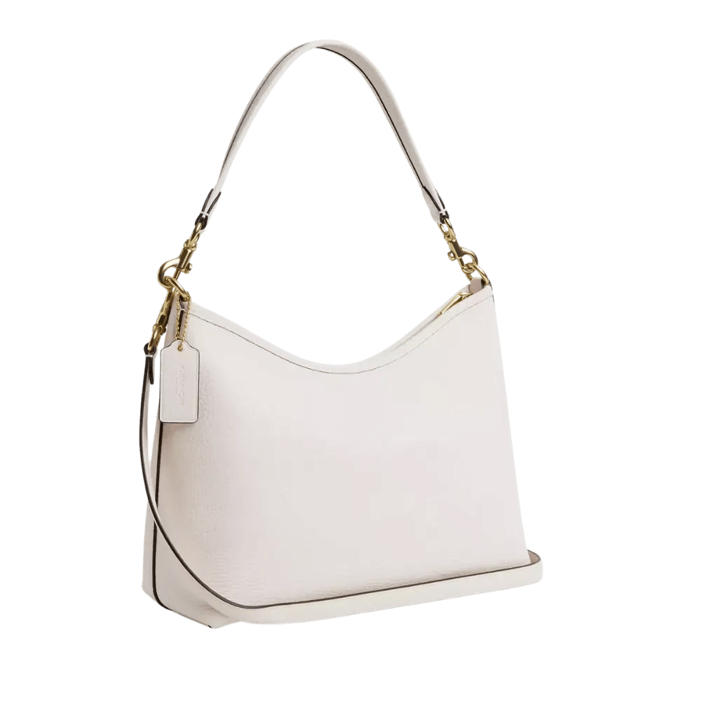 Coach Laurel Shoulder Bag Pebbled Leather Chalk
