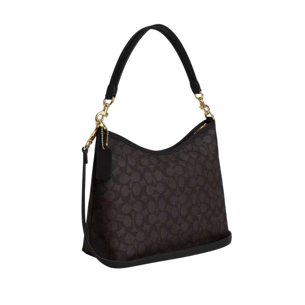 Coach Laurel Shoulder Bag In Signature Canvas Black