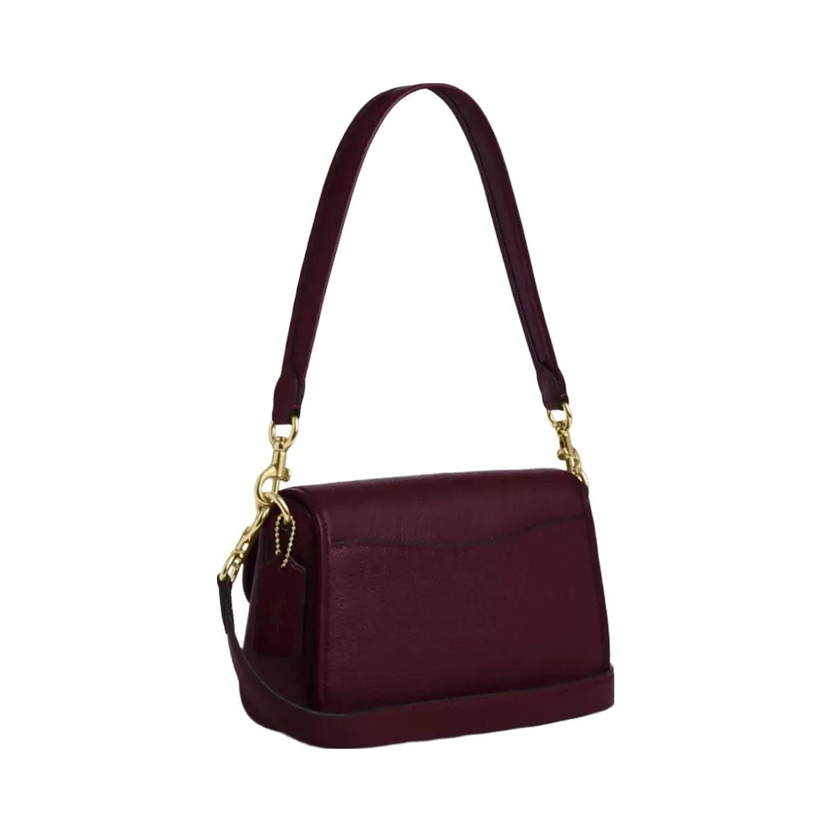Coach Hadley Shoulder Bag in Gold Dark Wine