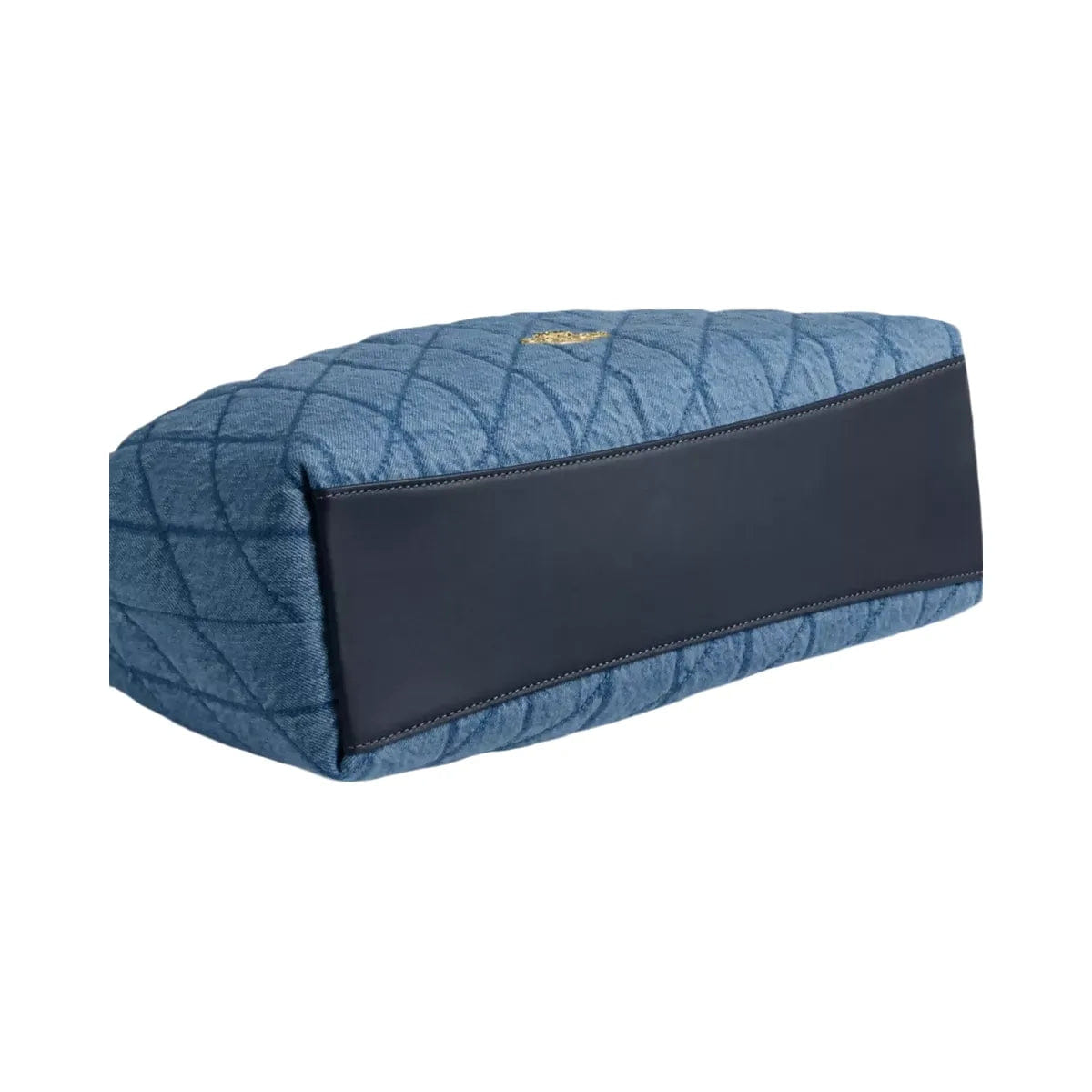 Coach Evelyn Large Shoulder Bag In Regenerative Cotton With Quilting in Gold Indigo