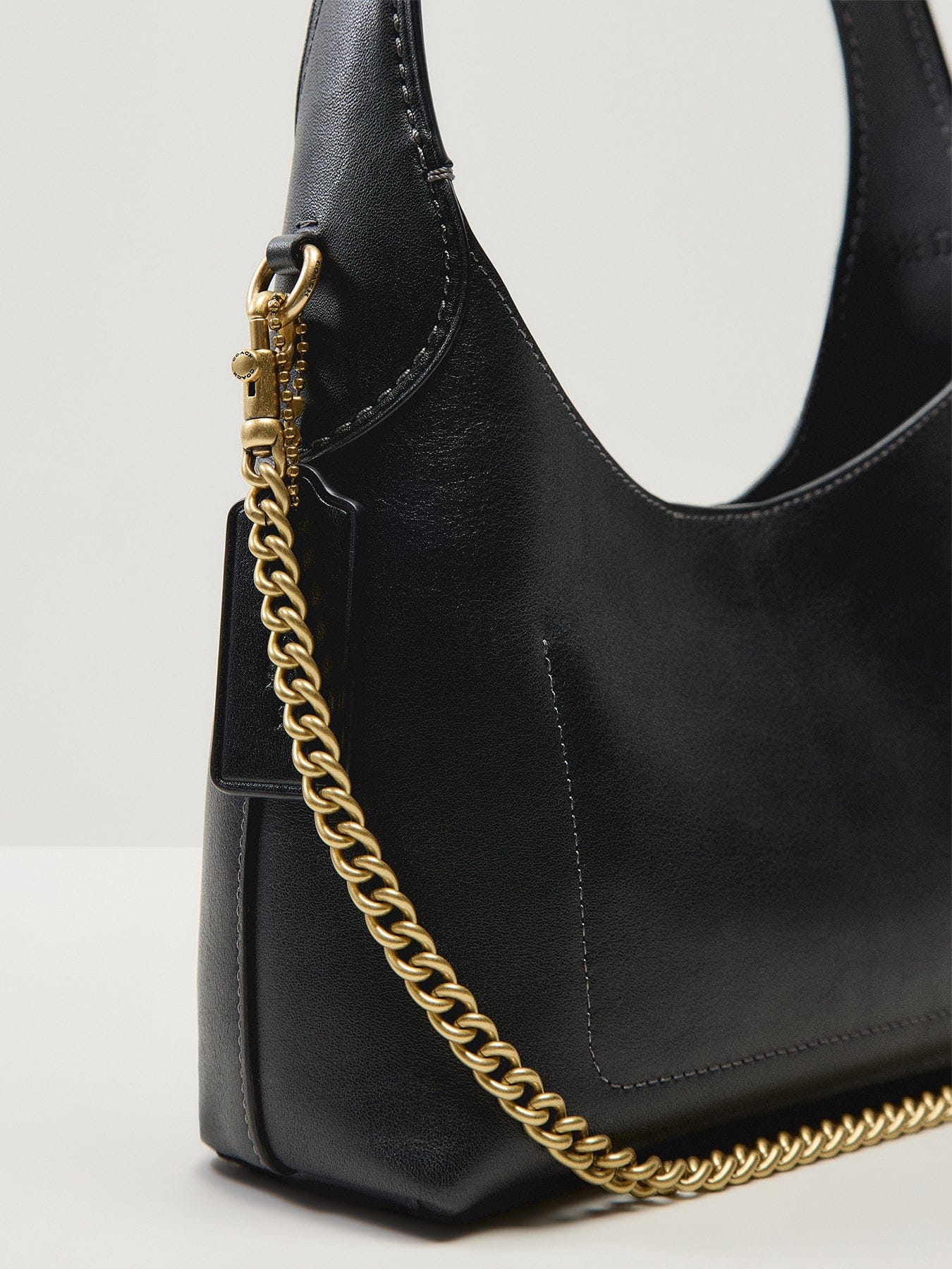 Coach Brooklyn 23 Leather Shoulder Bag Black