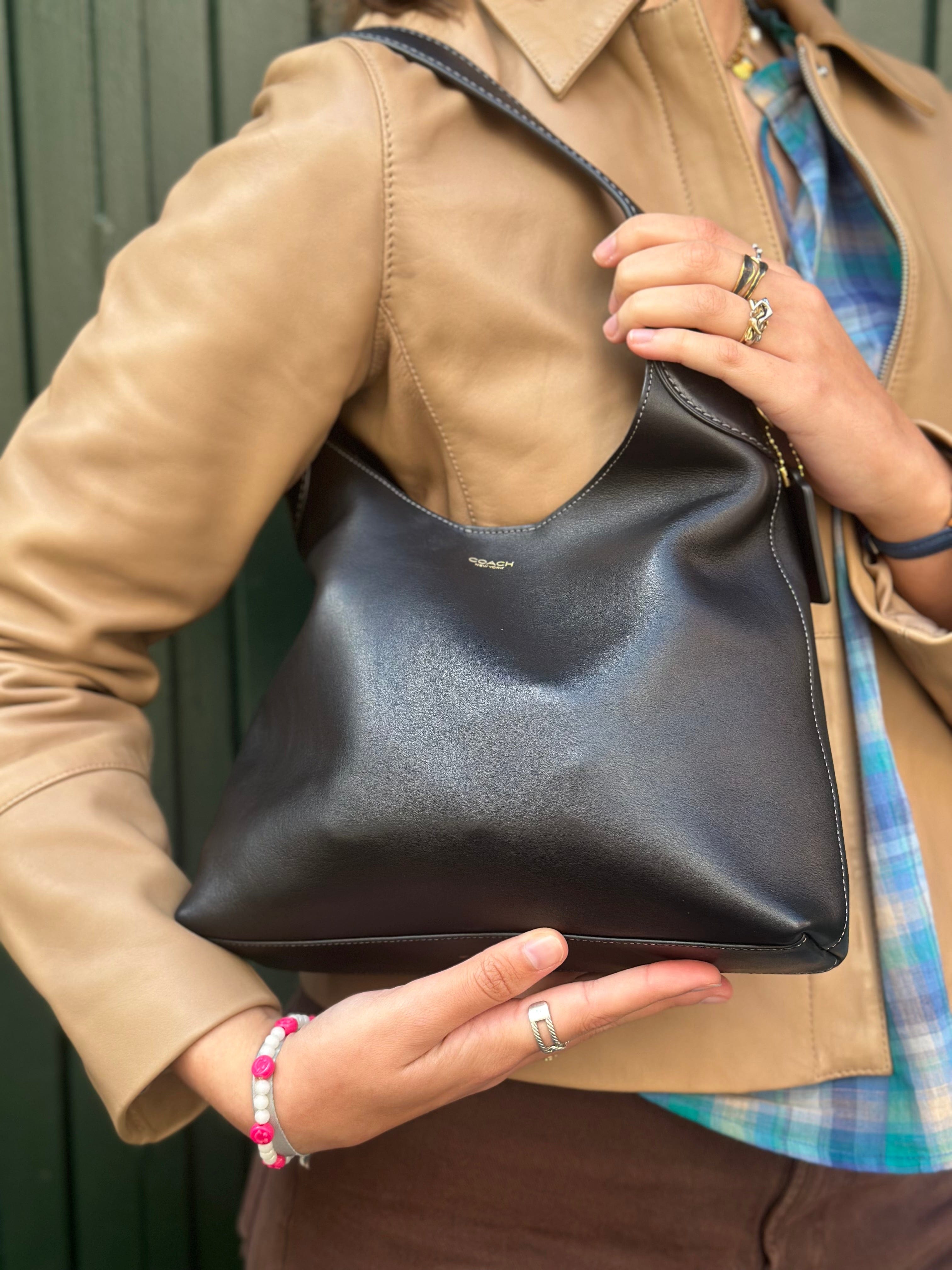Coach Black Leather Brooklyn Shoulder Bag