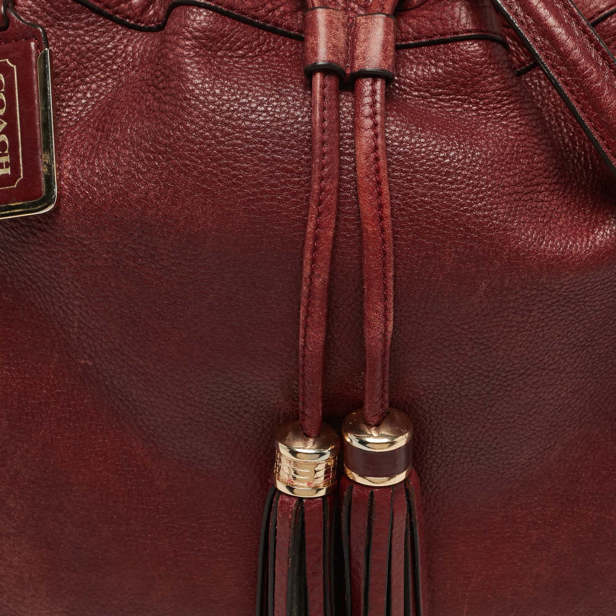 Coach Madison Drawstring Red Leather Shoulder Bag