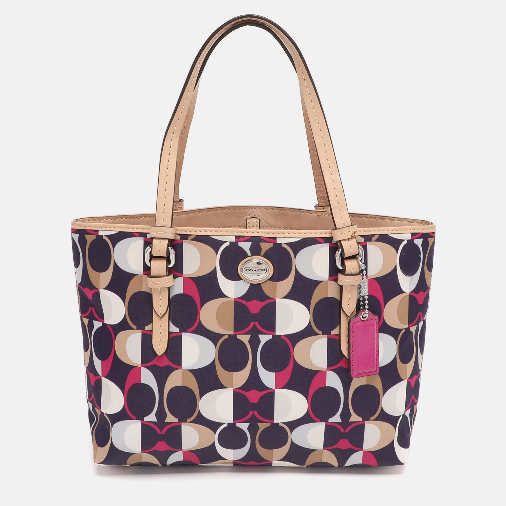 Coach Peyton Multicolor Leather And Satin Totes Bag