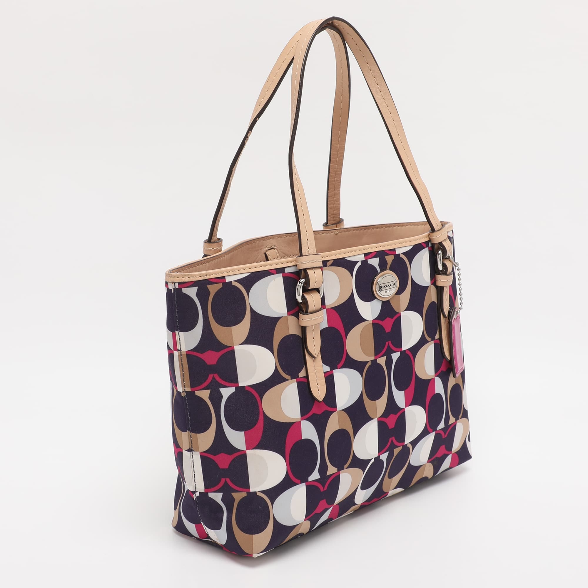Coach Peyton Multicolor Leather And Satin Totes Bag