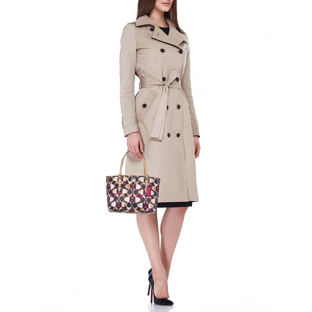 Coach Peyton Multicolor Leather And Satin Totes Bag