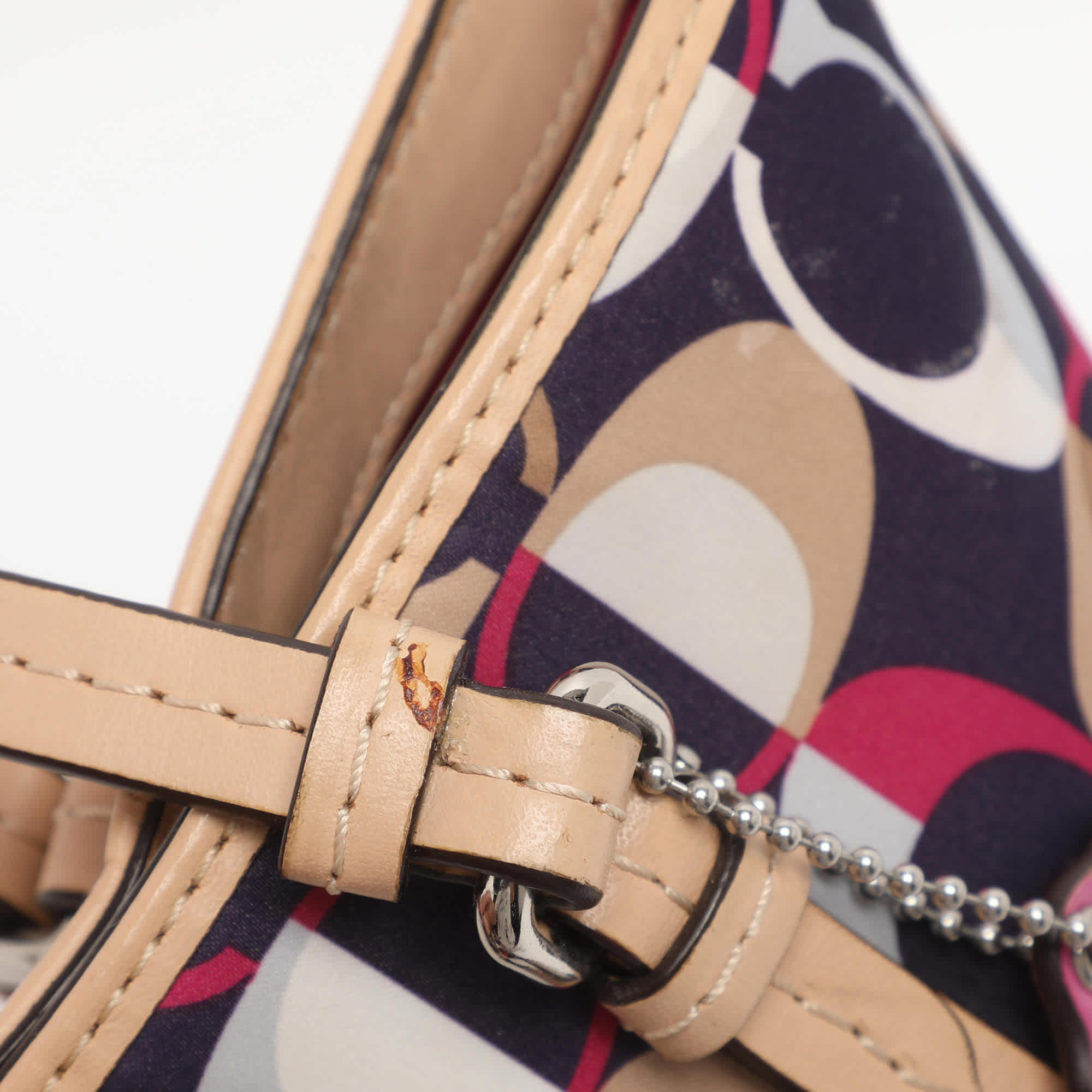 Coach Peyton Multicolor Leather And Satin Totes Bag