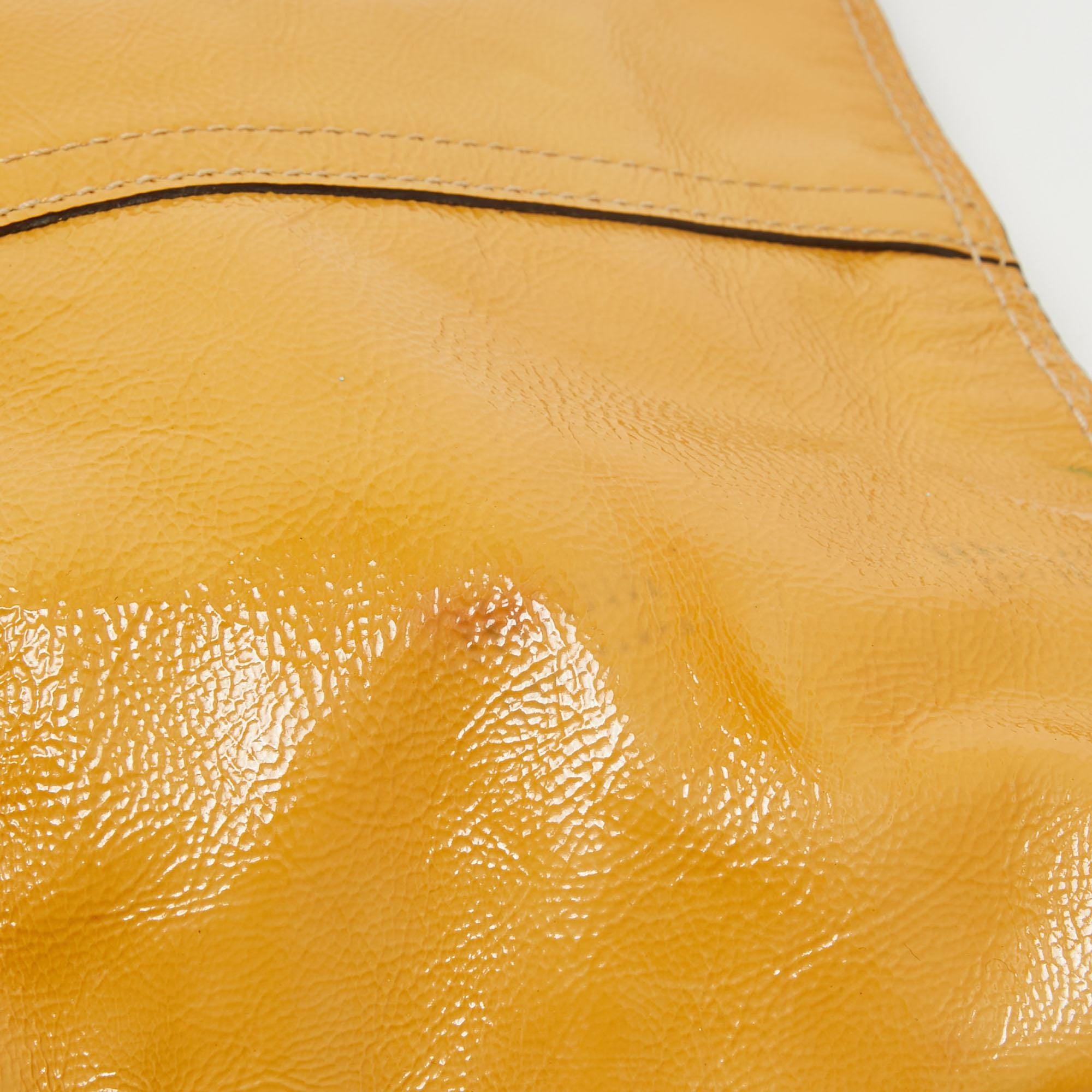 Coach Yellow Leather And Patent Leather Hobos