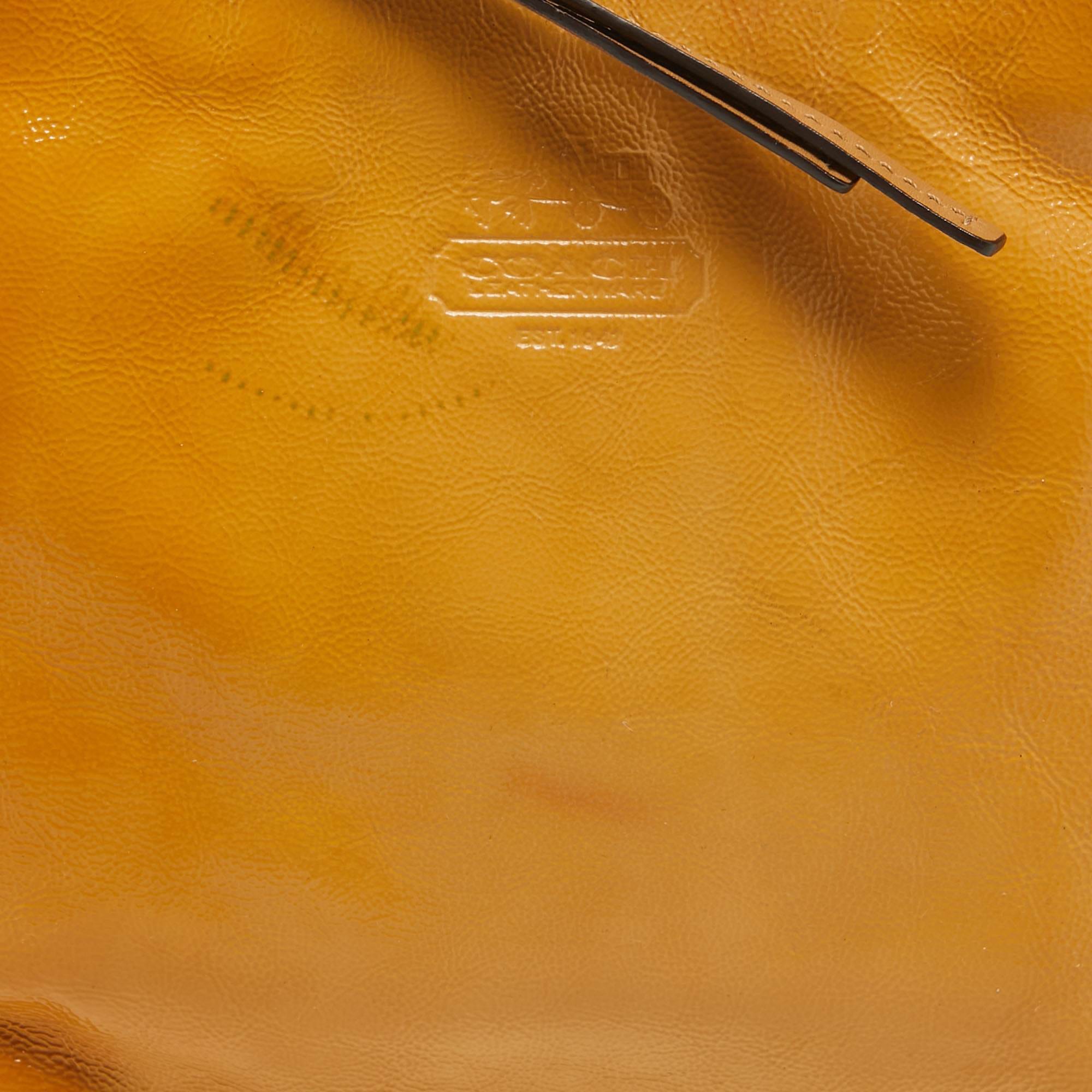 Coach Yellow Leather And Patent Leather Hobos