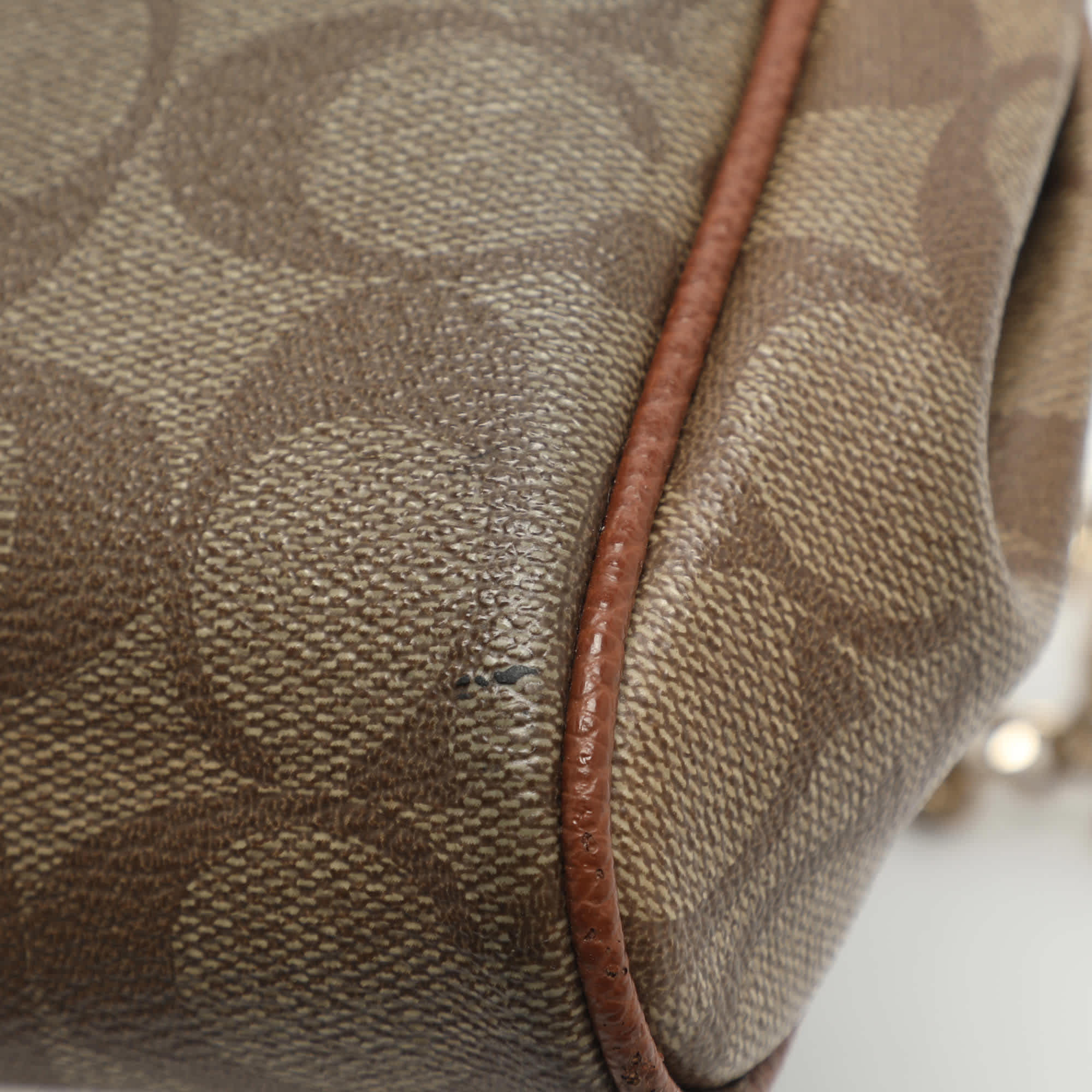 Coach Ruby Beige Signature Coated Canvas Shoulder Bag