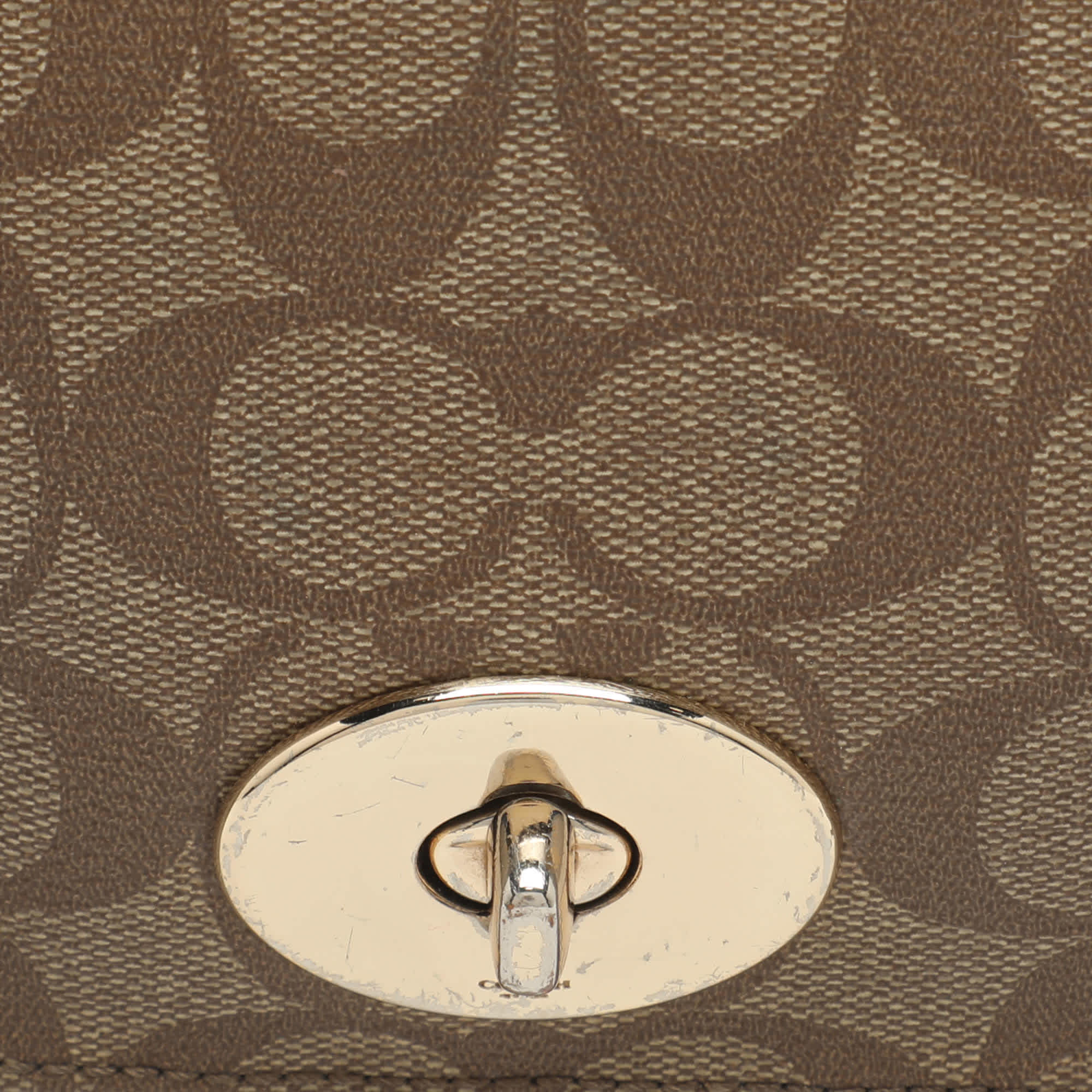 Coach Ruby Beige Signature Coated Canvas Shoulder Bag