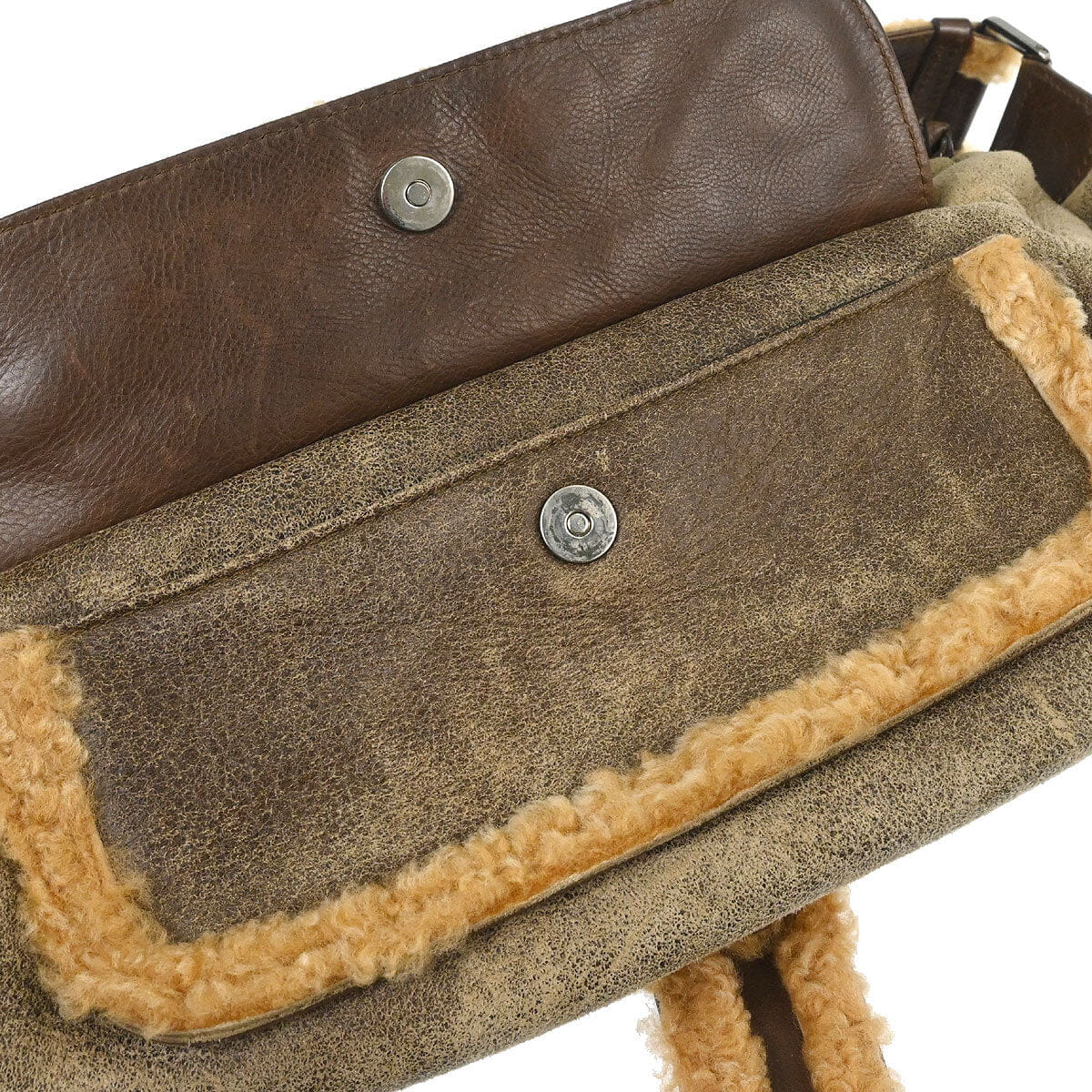 Christian Dior Beige Mouton Flight Handbag