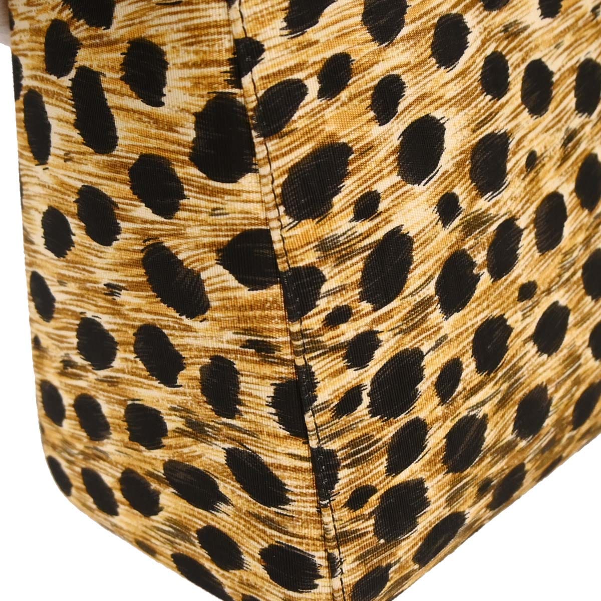 Christian Dior Yellow Canvas Cheetah Lady Dior 2way Shoulder Handbag