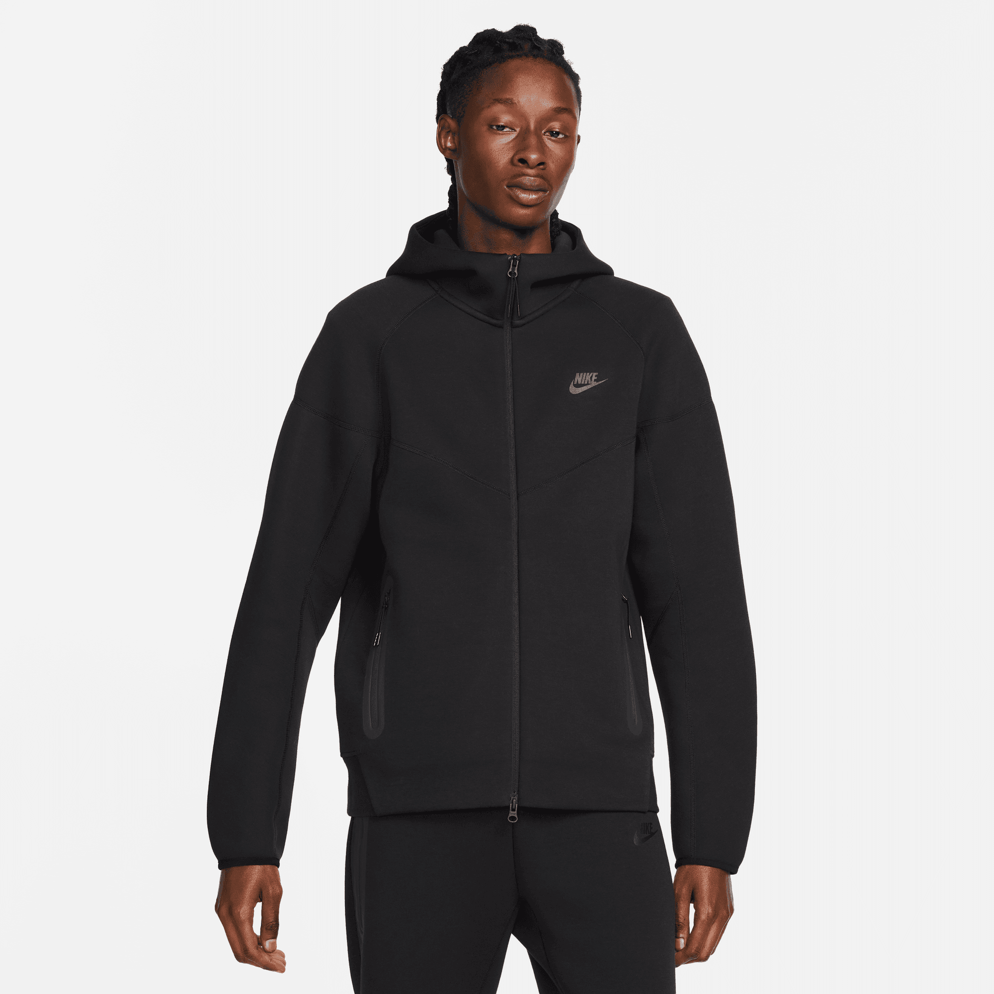 Nike TECH FLEECE FULL - ZIP HOODIE - BLACK