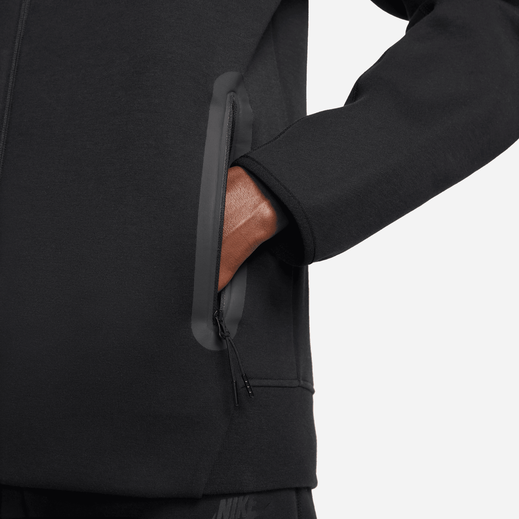 Nike TECH FLEECE FULL - ZIP HOODIE - BLACK