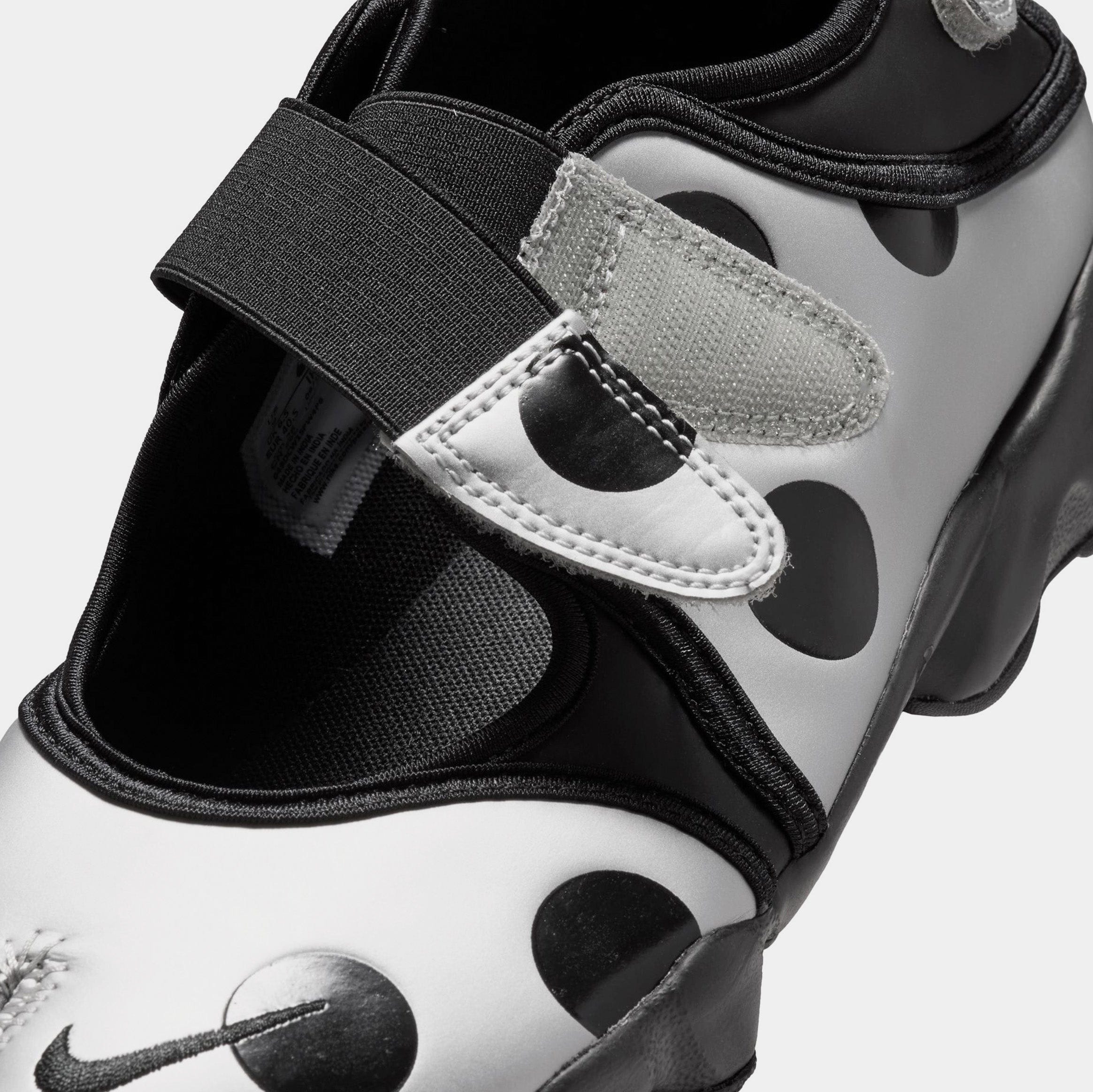 Nike Air Rift Breathe Polka Dot Womens Lifestyle Shoes (Black/Black/Metallic Silver)