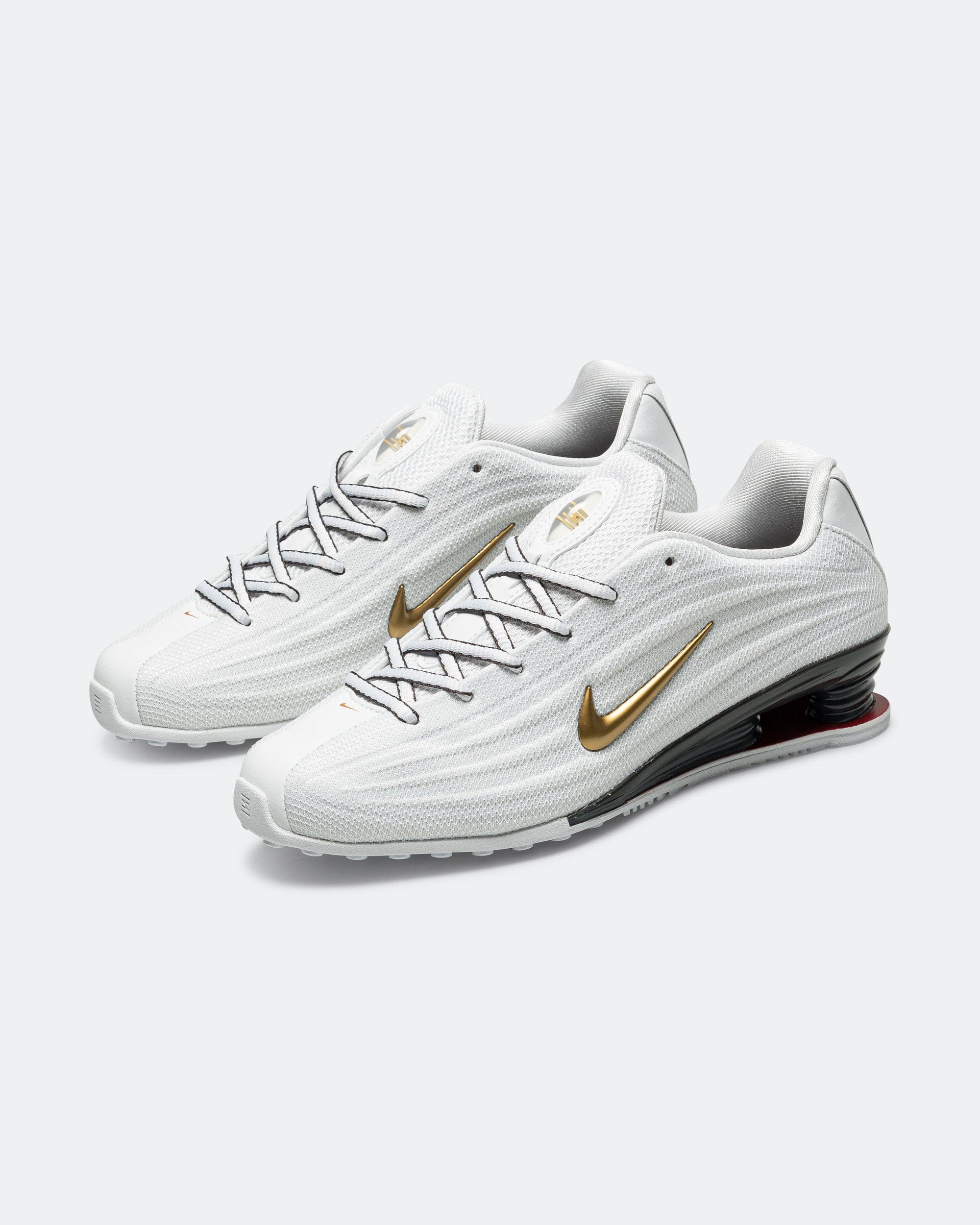Nike Womens Shox Z - White/Metallic Gold - Varsity Red
