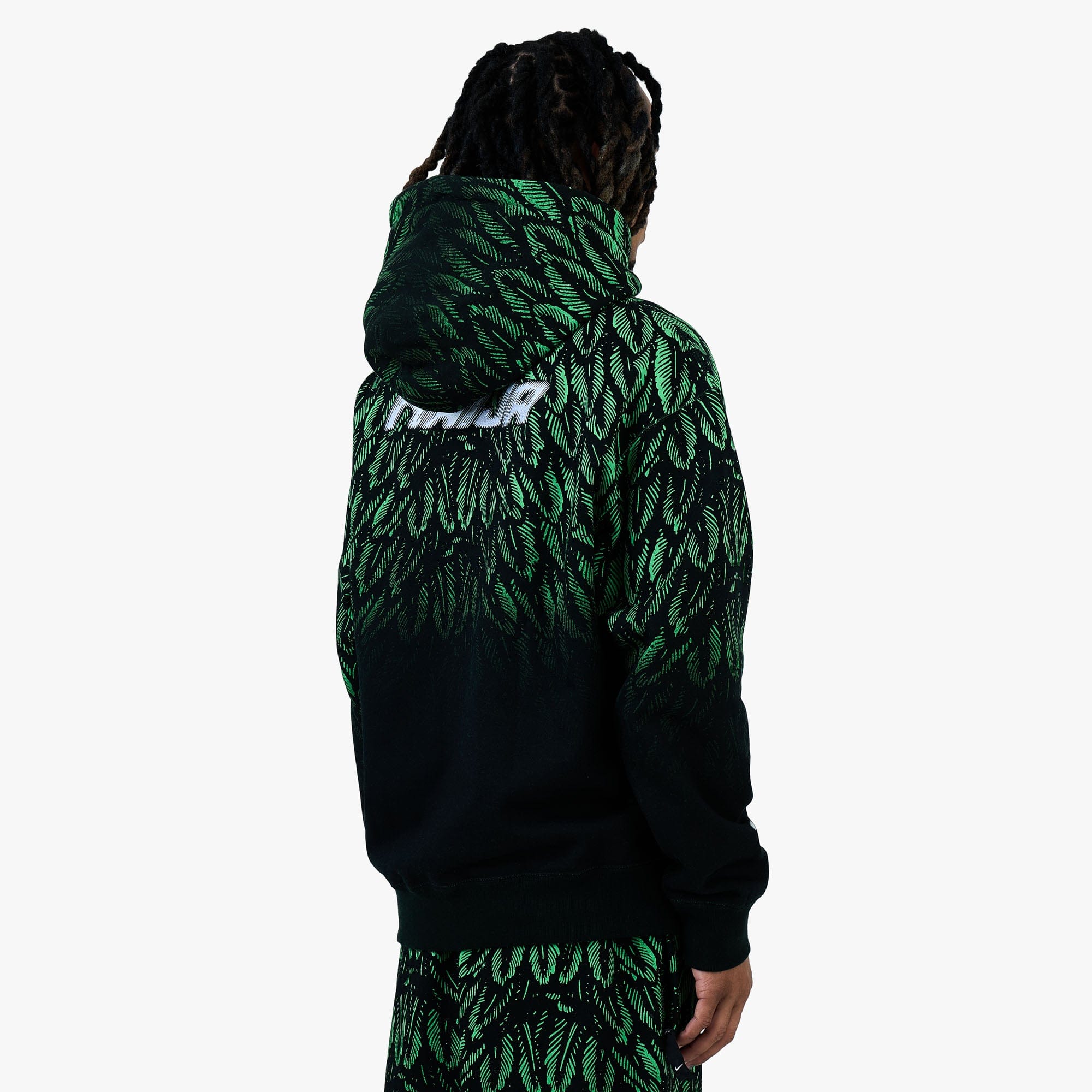 Nike x Nigeria x Slawn Fleece Pullover Hoodie Black / Poison Green - White
