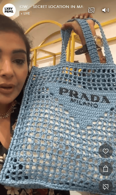 Prada Raffia Tote Blue SYC1690