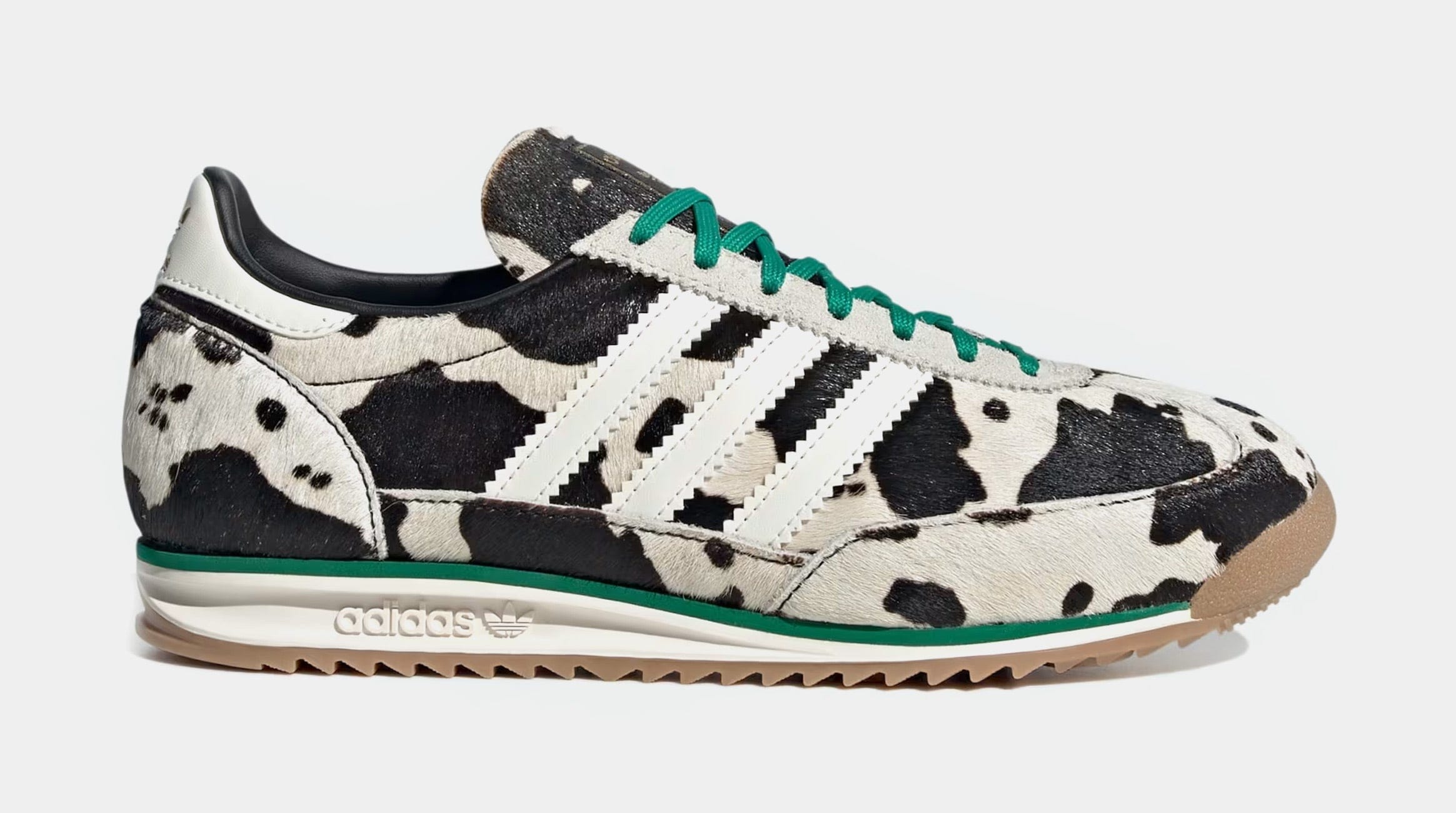 adidas SL72 Cow Print Womens Lifestyle Shoes (Core Black/Off White/Court Green)