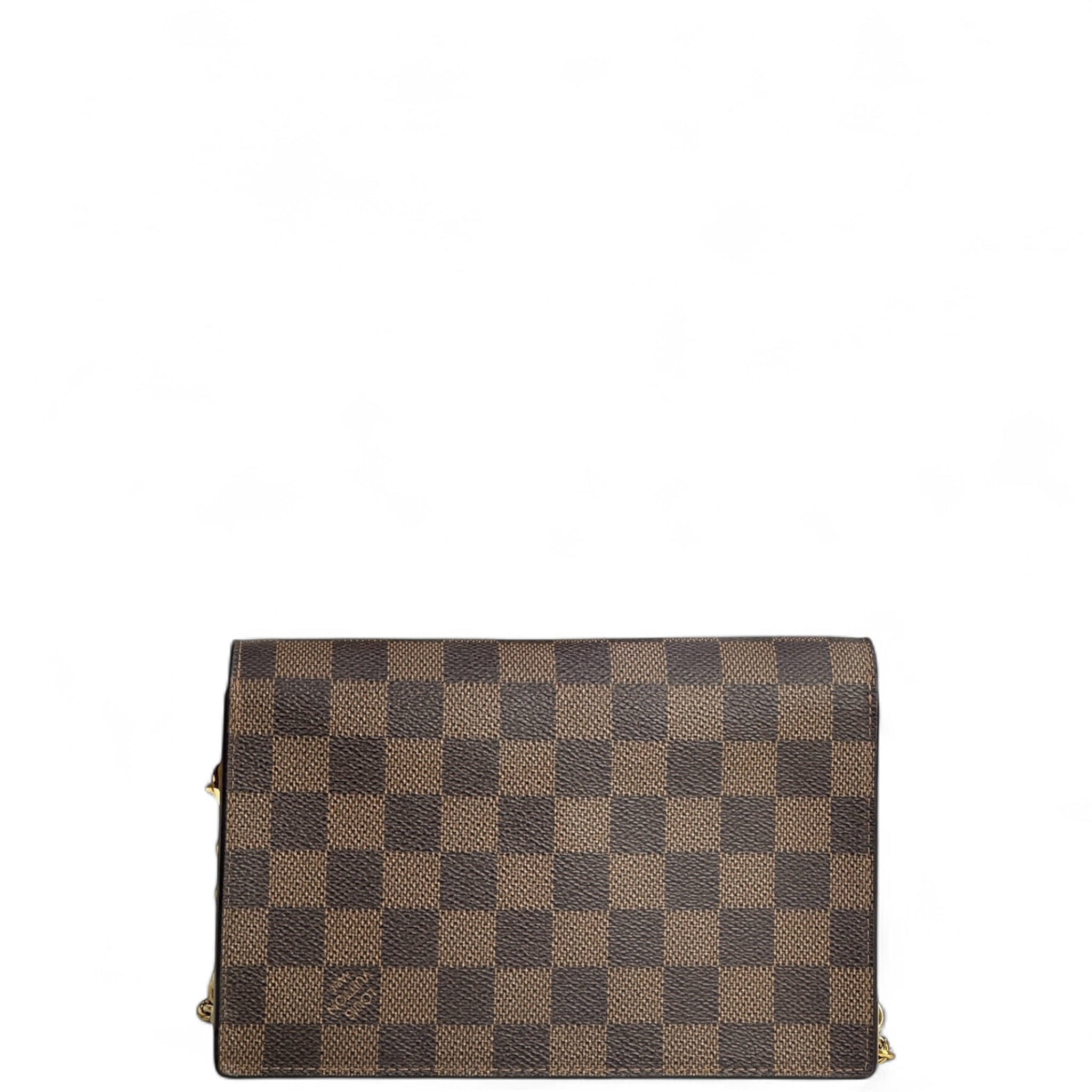 Louis Vuitton Damier Ebene Vavin Chain Wallet Brown/Creme