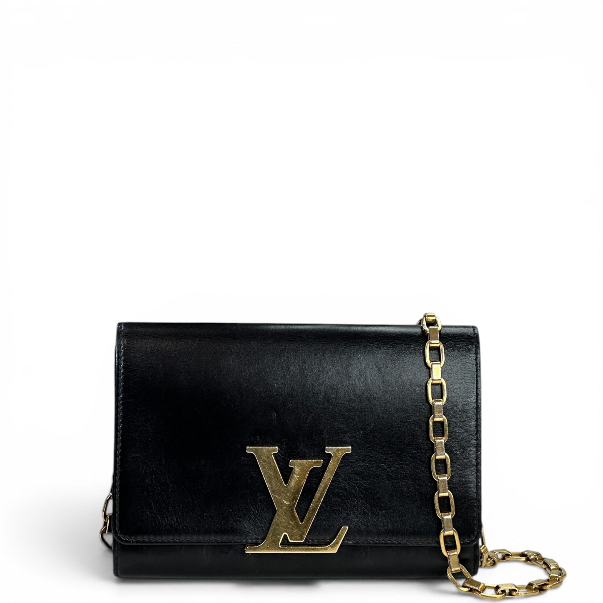Louis Vuitton Chain Louise GM Bag Black Leather