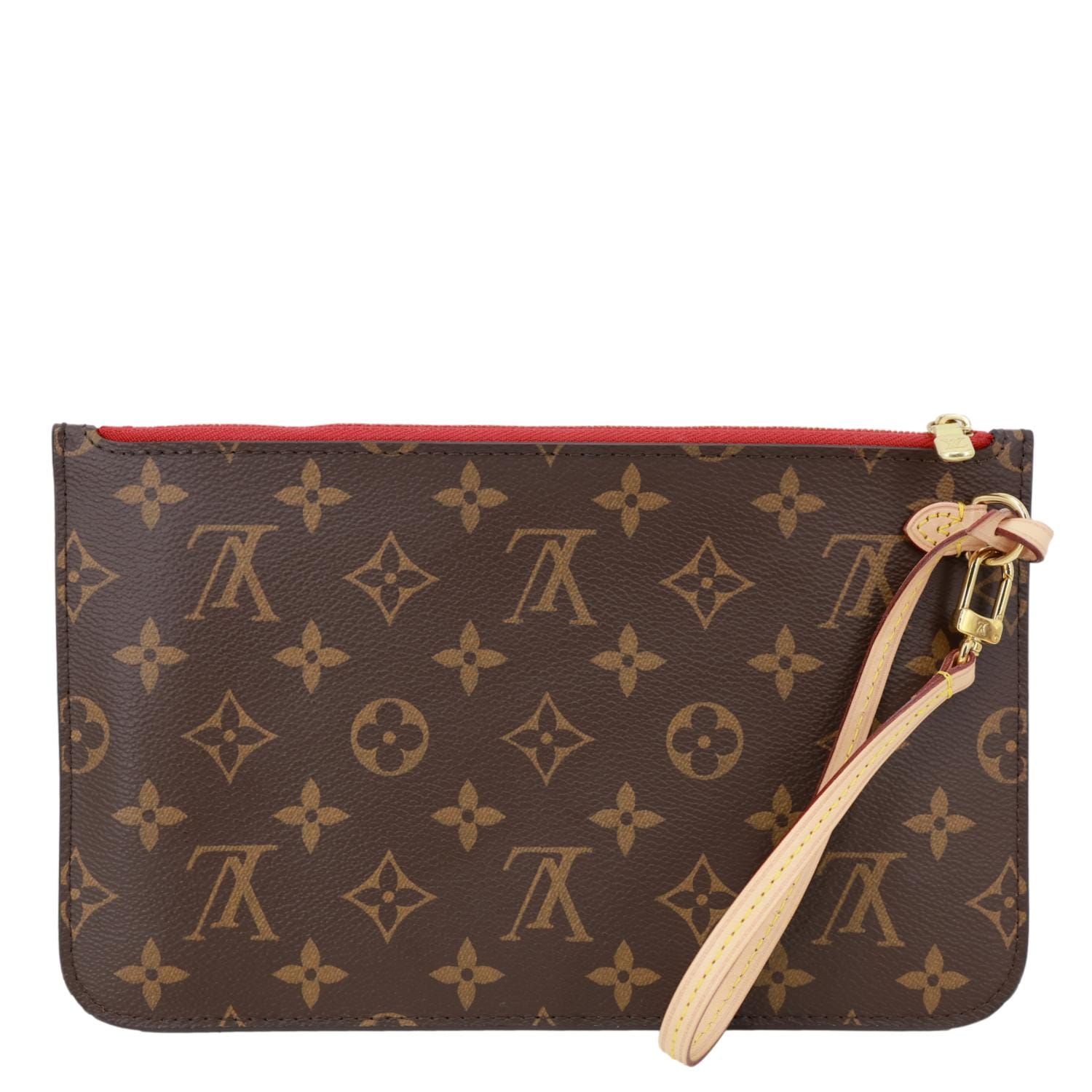 LOUIS VUITTON Pochette Wristlet Monogram Canvas Pouch Brown