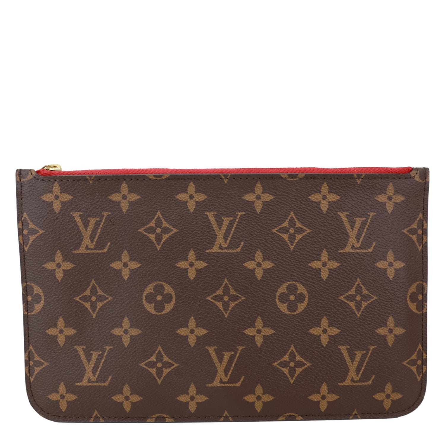 LOUIS VUITTON Pochette Wristlet Monogram Canvas Pouch Brown