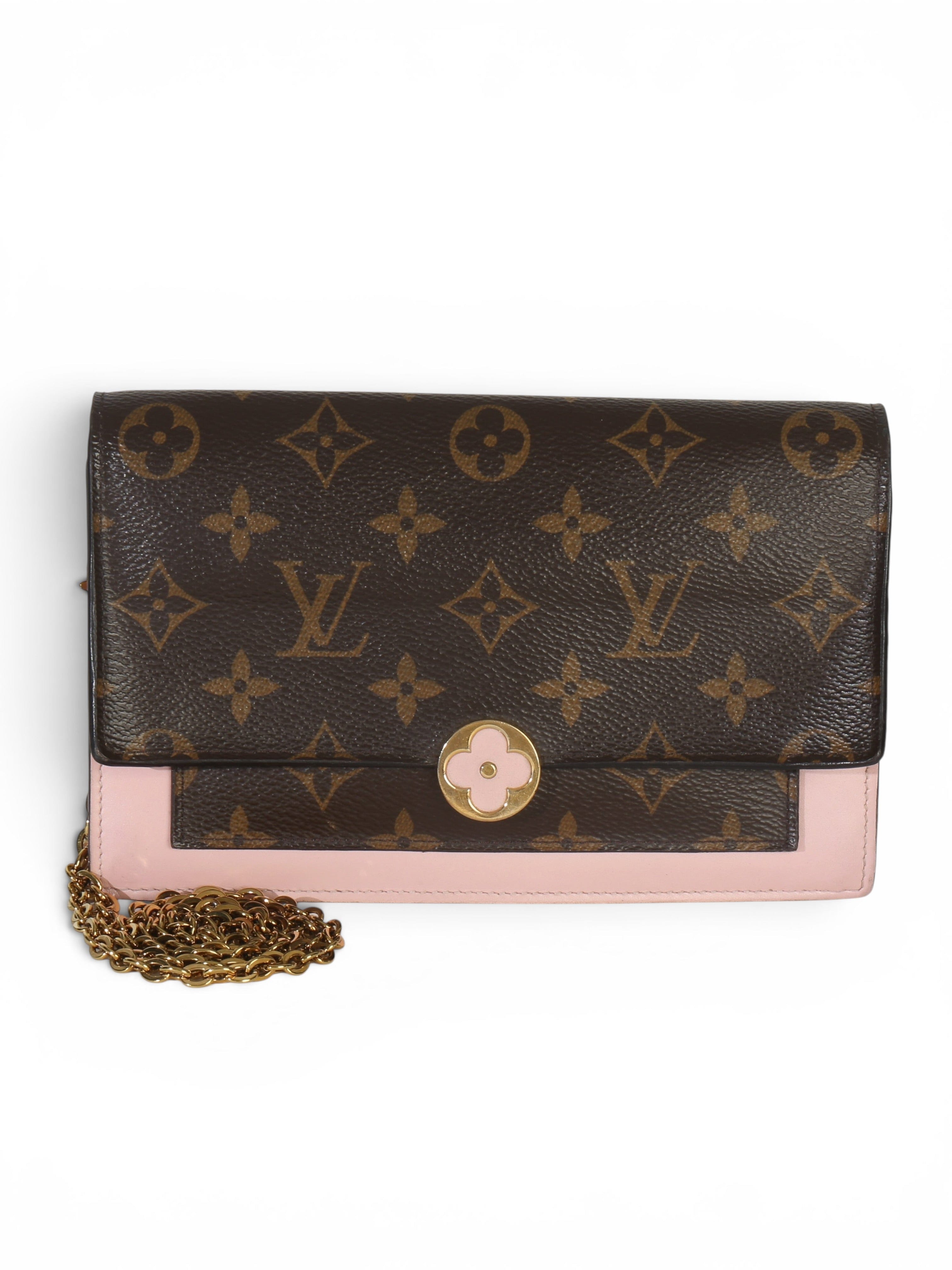 Louis Vuitton Rose Ballerine Flore Chain Wallet