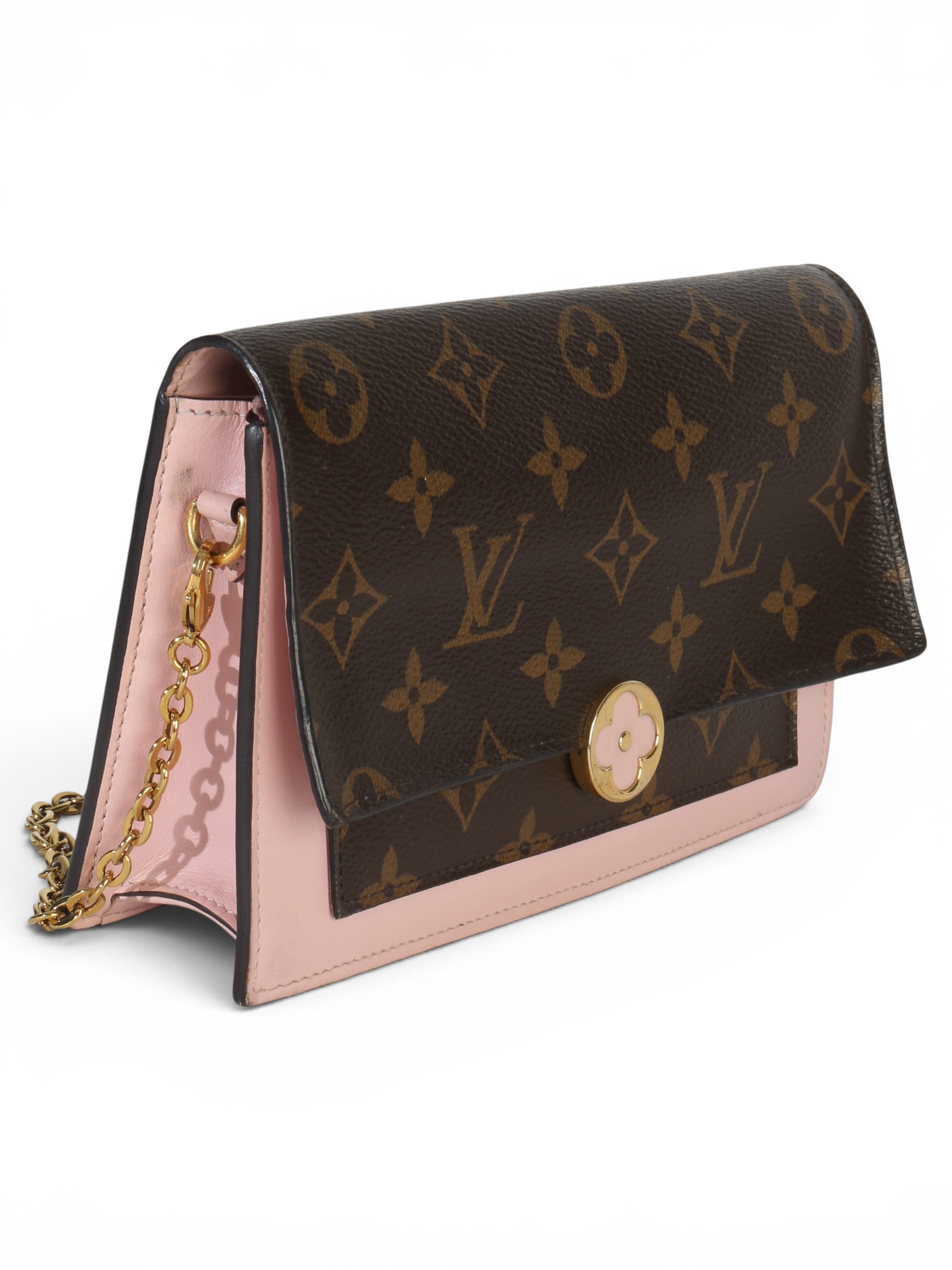 Louis Vuitton Rose Ballerine Flore Chain Wallet