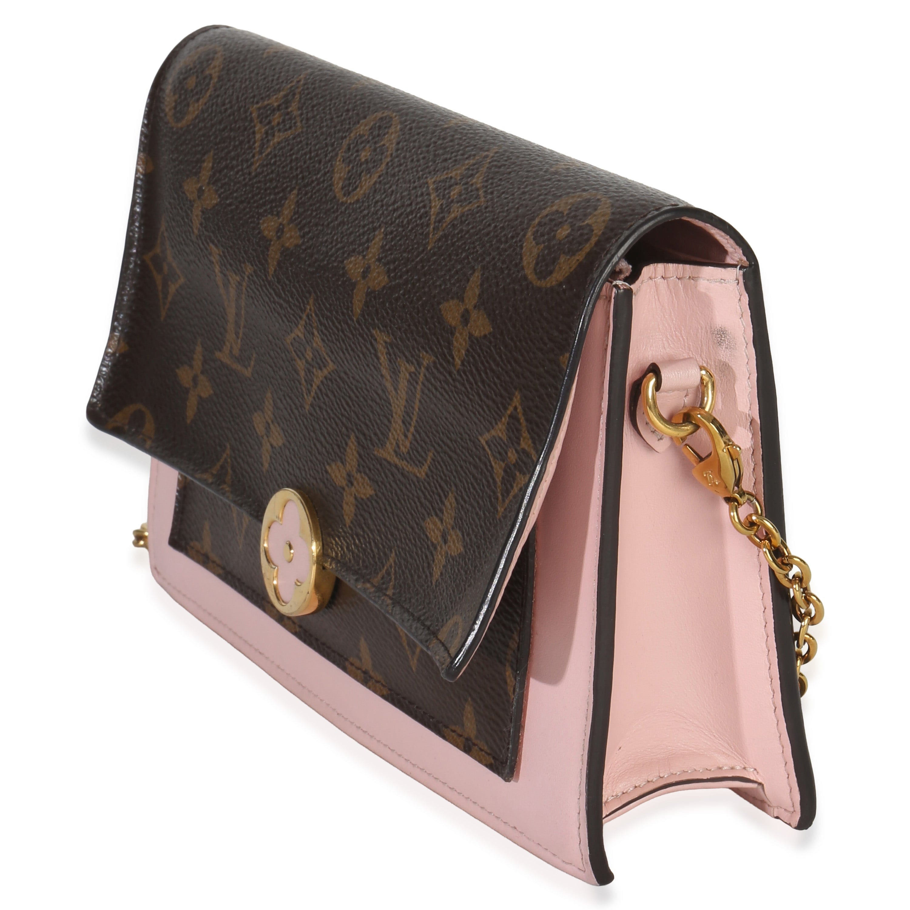 Louis Vuitton Rose Ballerine Flore Chain Wallet