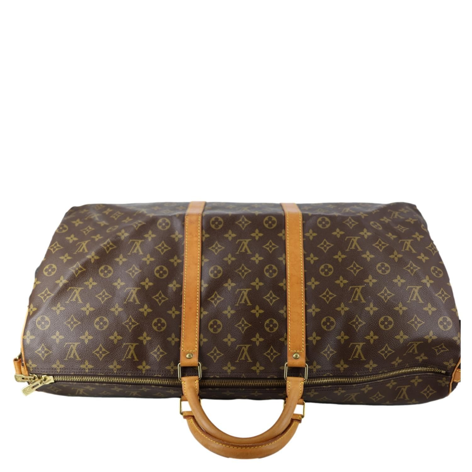 LOUIS VUITTON Keepall 60 Bandouliere Monogram Canvas Travel Bag Brown