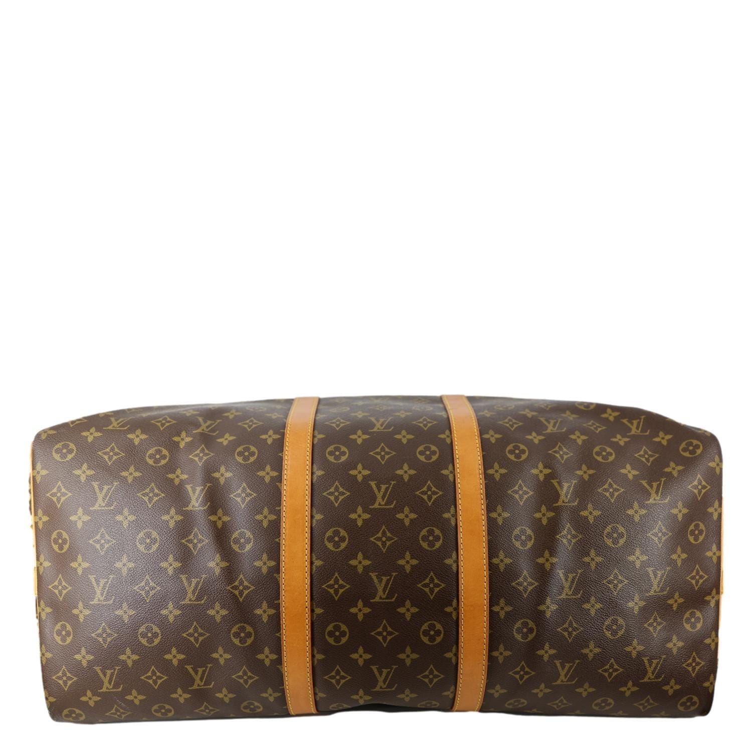 LOUIS VUITTON Keepall 60 Bandouliere Monogram Canvas Travel Bag Brown