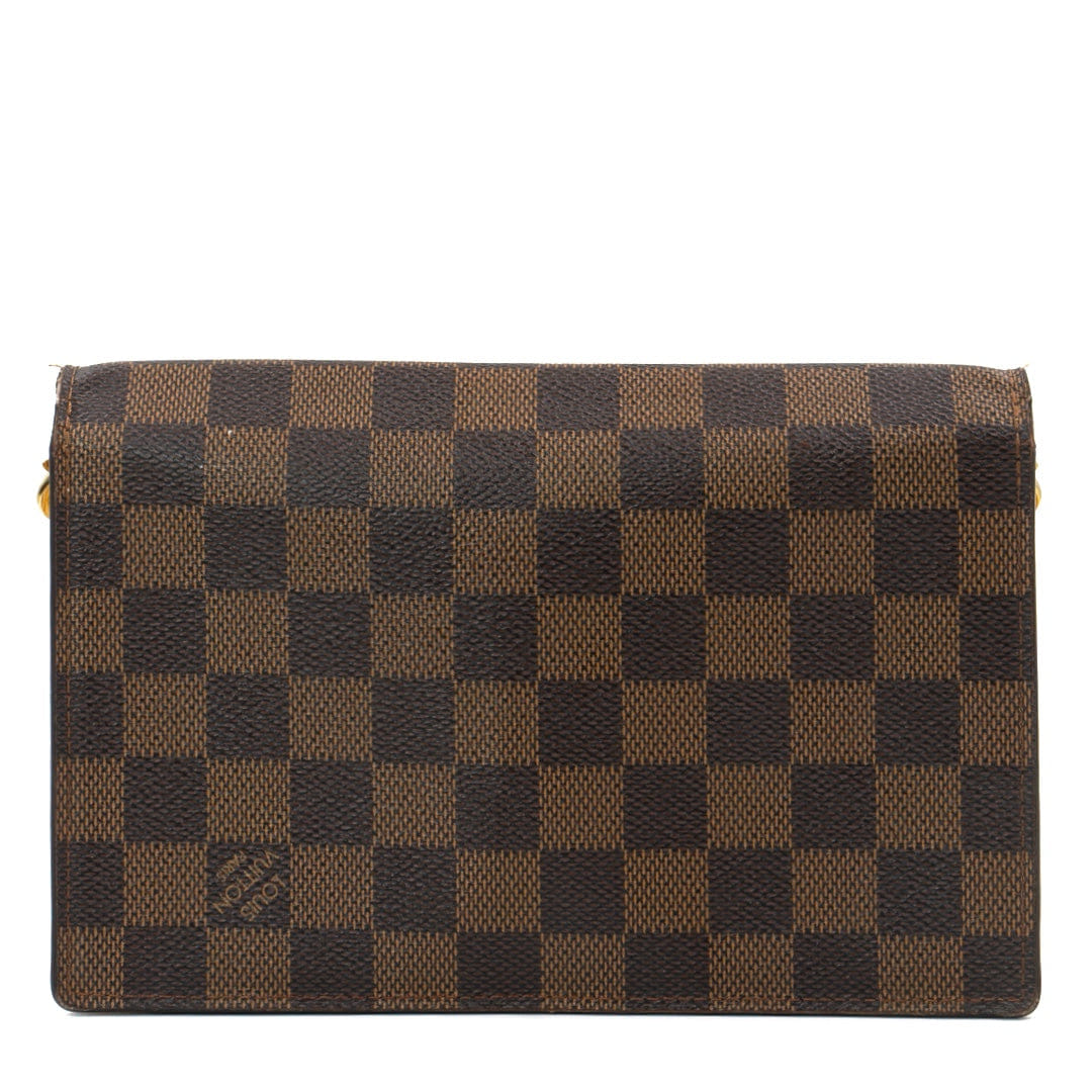 Louis Vuitton Damier Ebene Vavin Chain Wallet in Coated Canvas