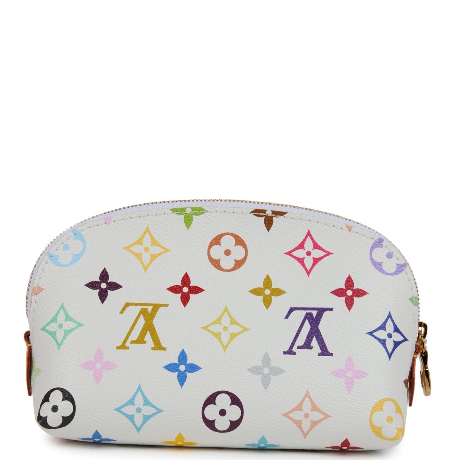 Louis Vuitton x Takashi Murakami Cosmetic Pouch PM White Multicolored Monogram Gold Hardware