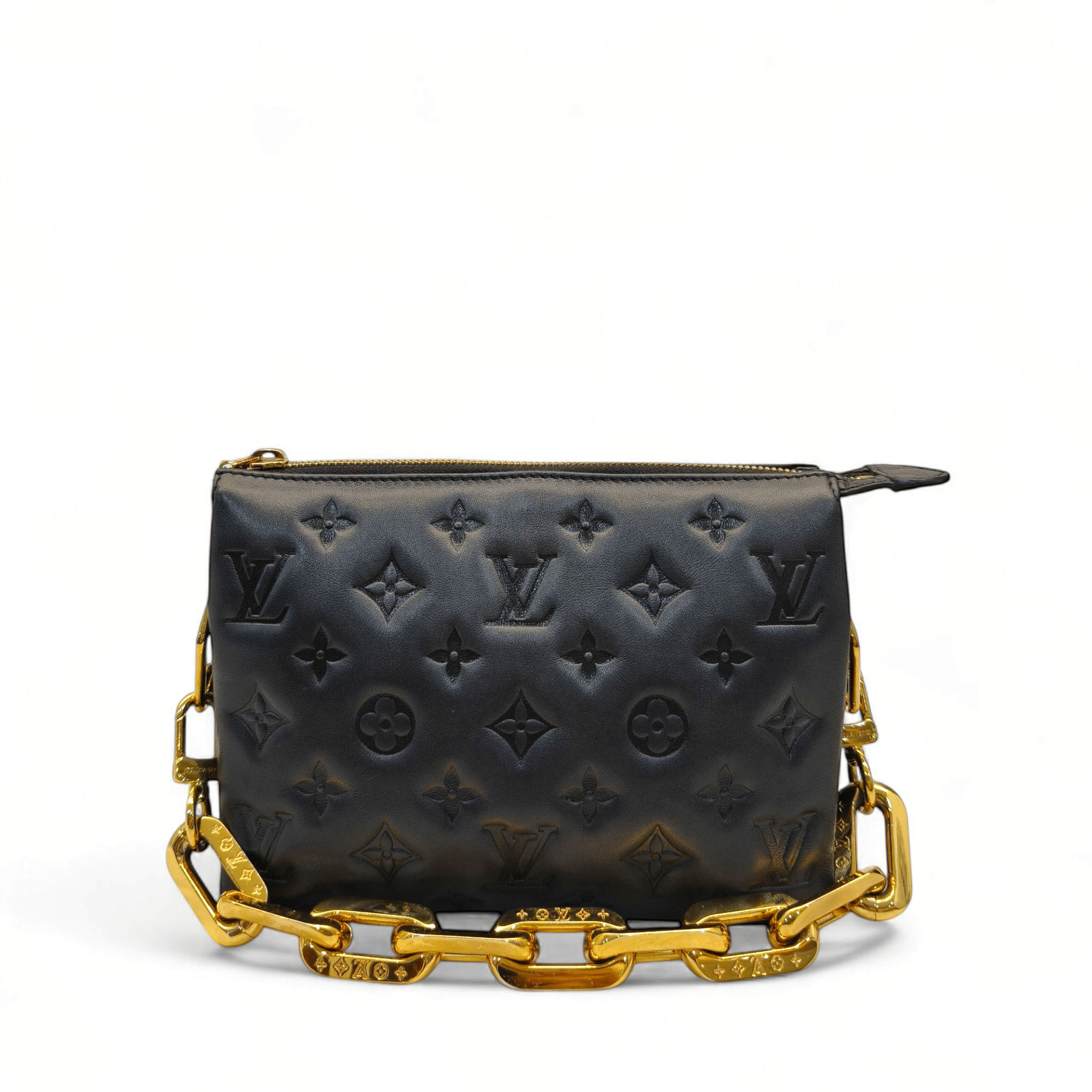 Louis Vuitton Black Monogram Embossed Coussin BB Bag