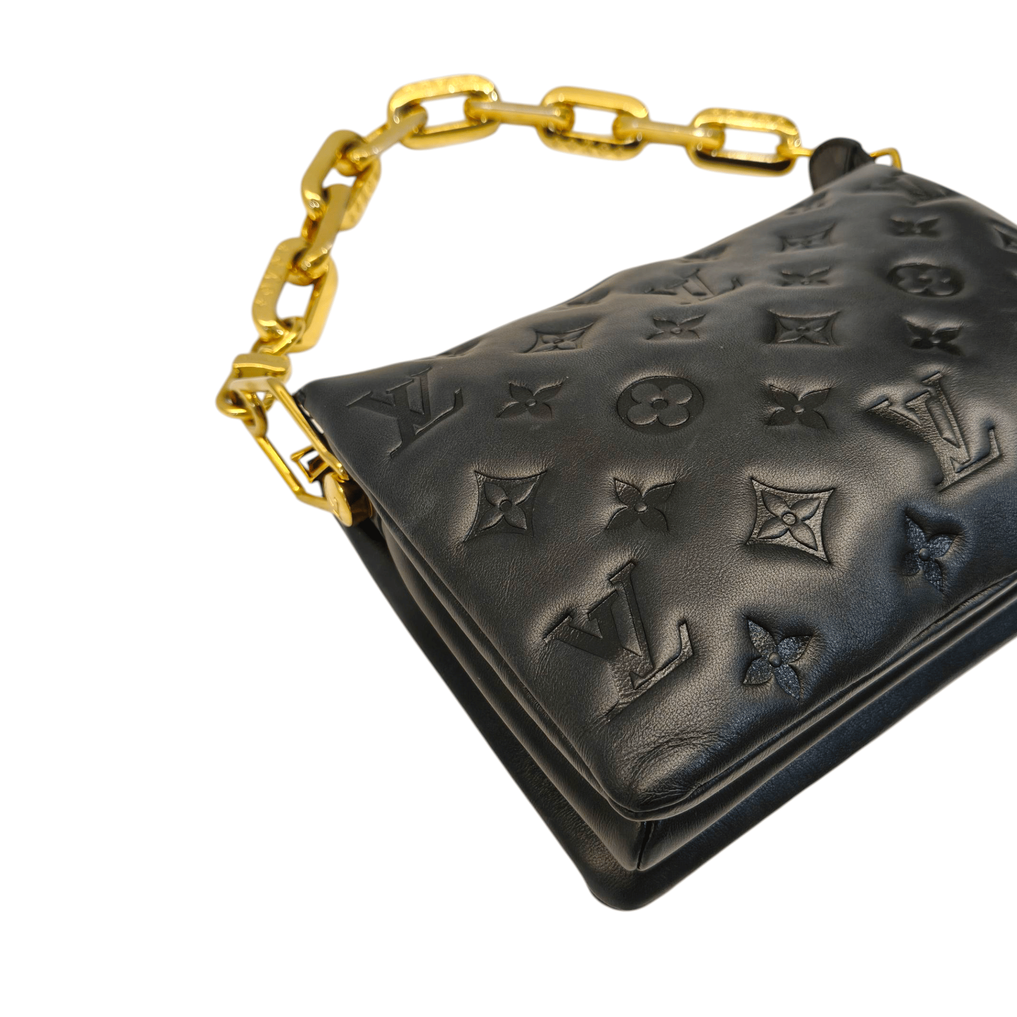 Louis Vuitton Black Monogram Embossed Coussin BB Bag