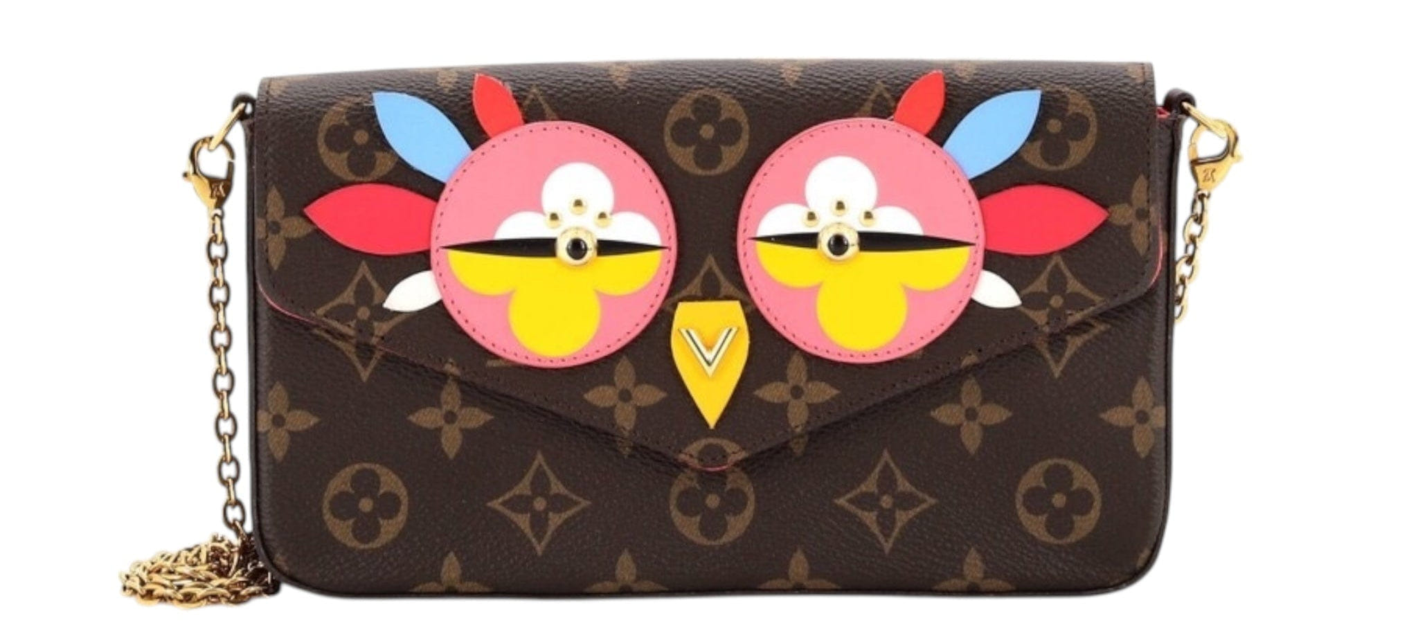 Louis Vuitton Brown Monogram Canvas Lovely Birds Pochette Felicie Bag