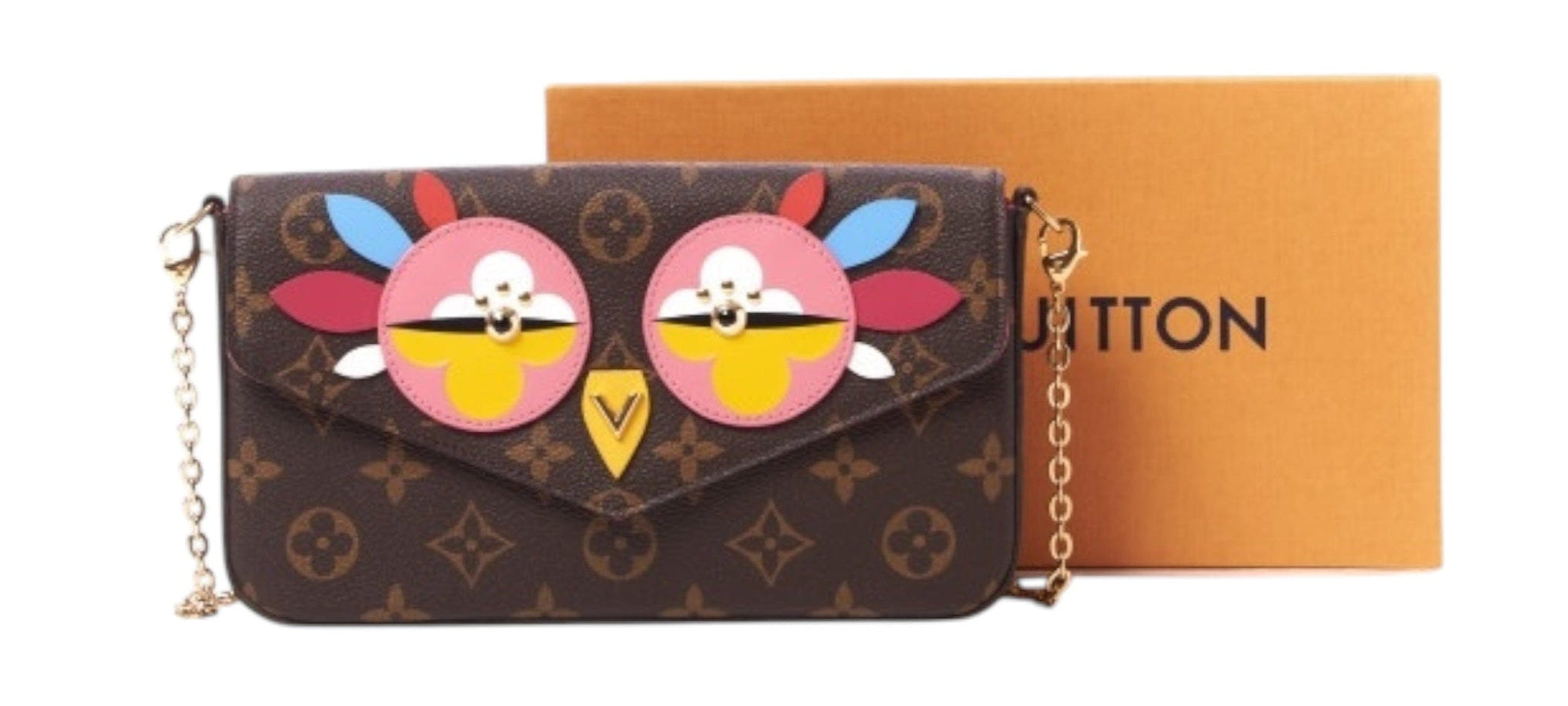 Louis Vuitton Brown Monogram Canvas Lovely Birds Pochette Felicie Bag