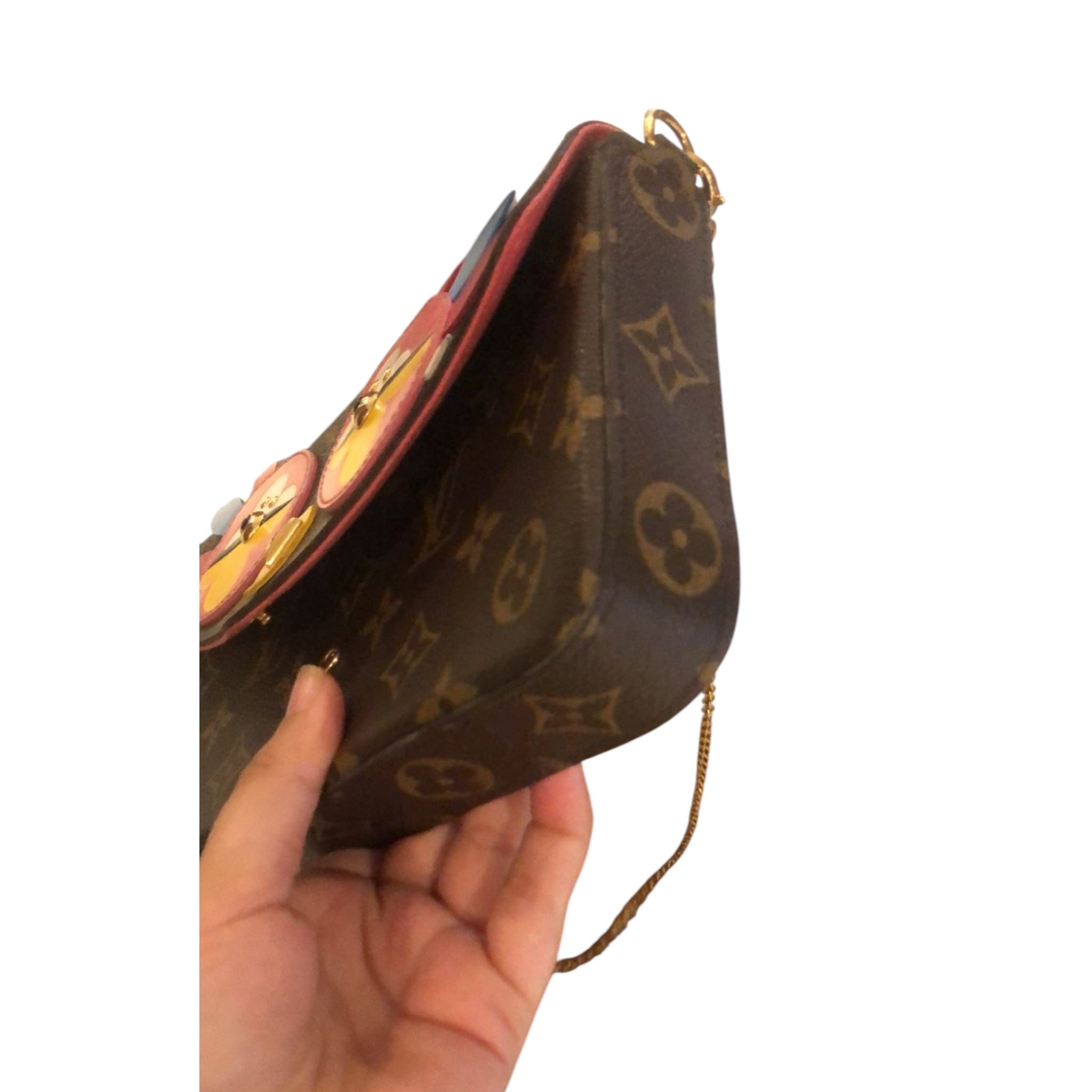 Louis Vuitton Brown Monogram Canvas Lovely Birds Pochette Felicie Bag