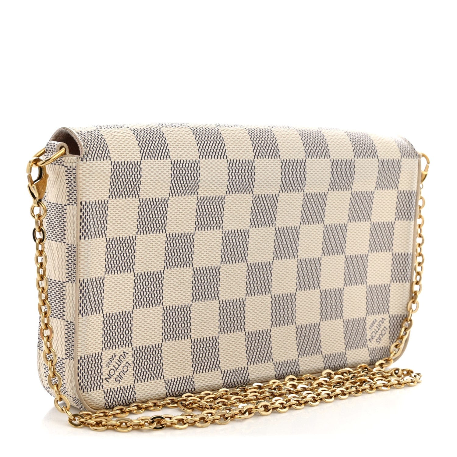 Louis Vuitton Damier Azur Pochette Felicie Chain Wallet Rose Ballerine