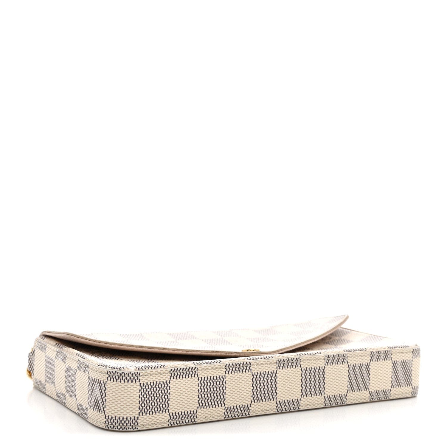 Louis Vuitton Damier Azur Pochette Felicie Chain Wallet Rose Ballerine