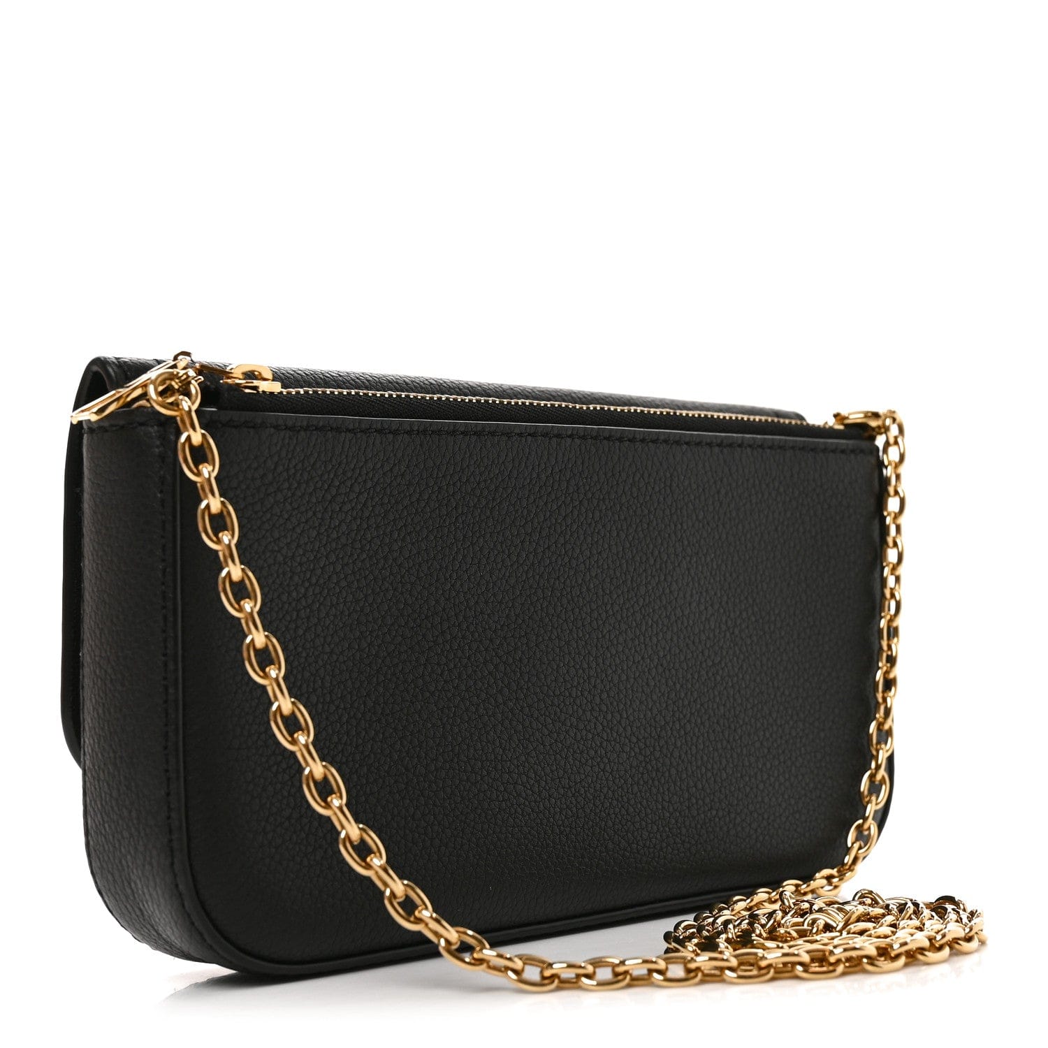 Louis Vuitton Calfskin Lockme Phone Chain Pouch Vanille Black