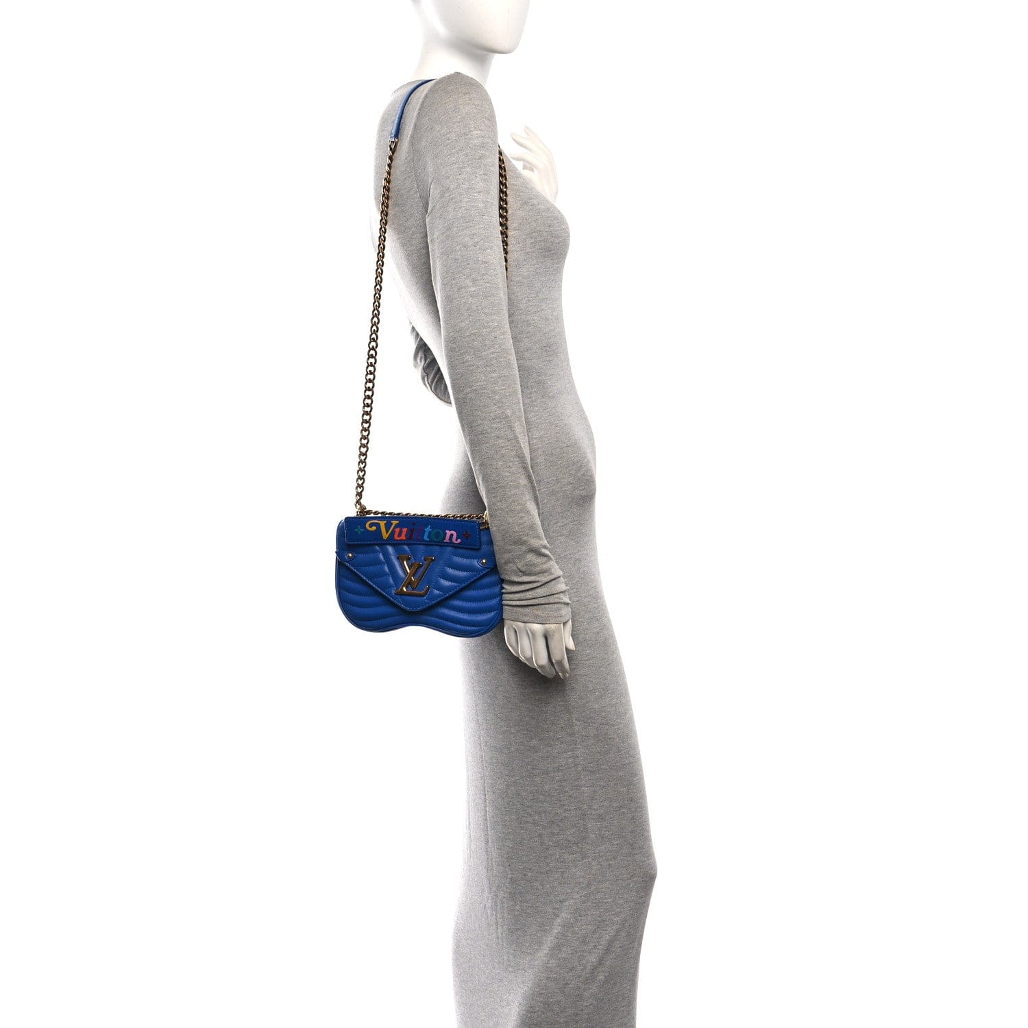 Louis Vuitton Calfskin New Wave Chain PM Blue Neon