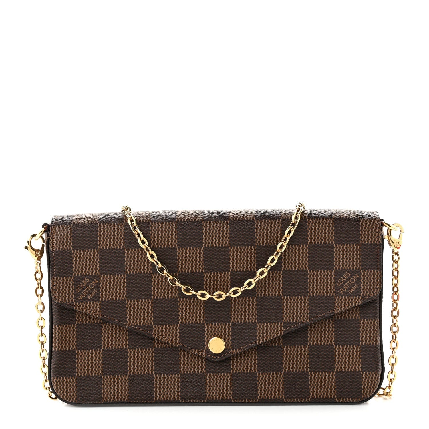 Louis Vuitton Damier Ebene Pochette Felicie Chain Wallet